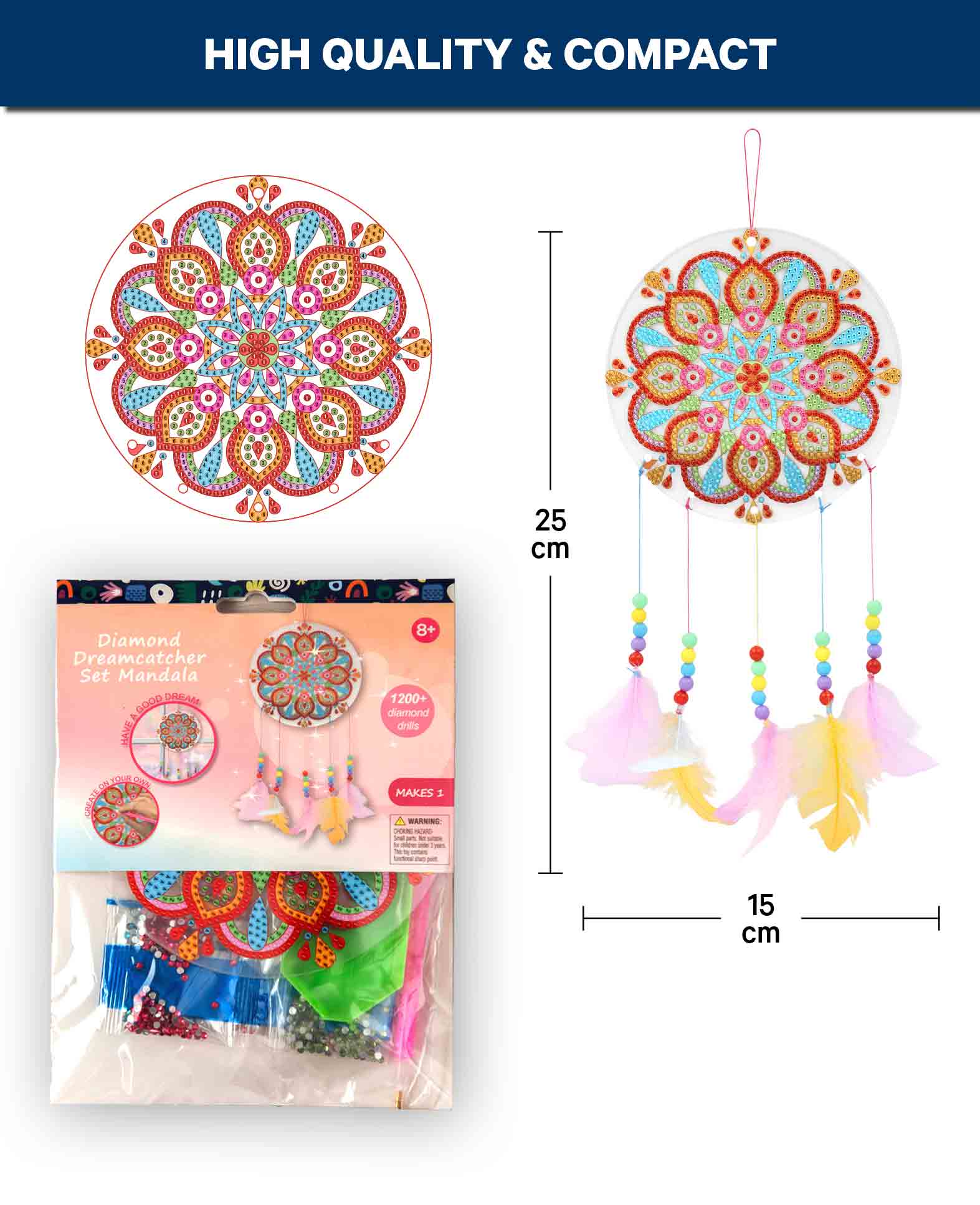 Diamond Painting Dreamcatcher Mandala, Komplettset