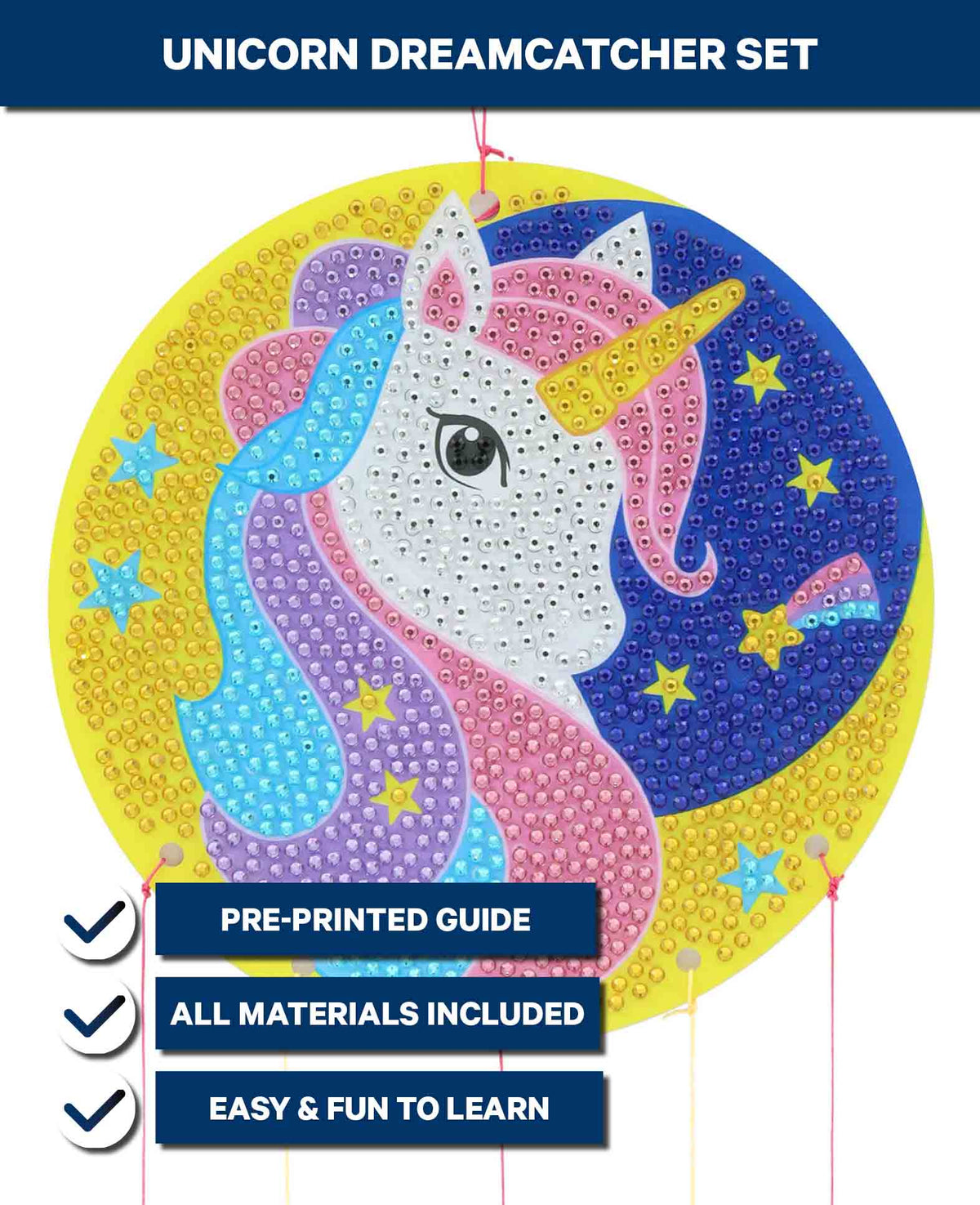 Diamond Painting Attrape-rêves Licorne, kit complet
