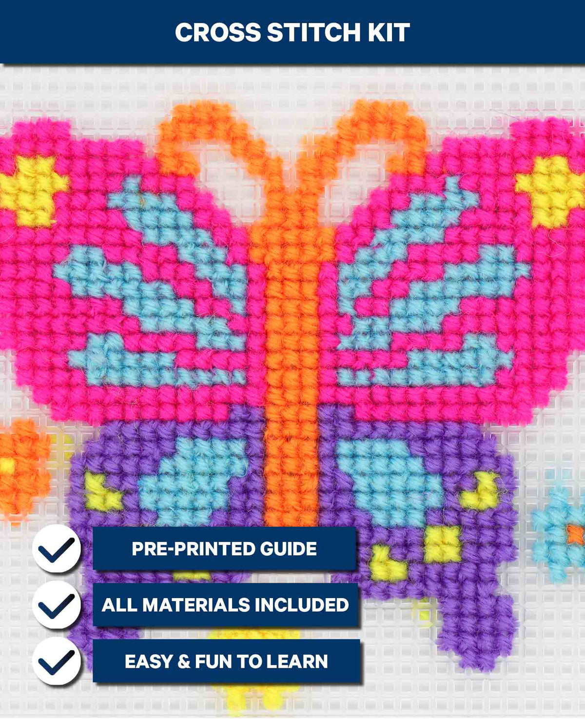 Kit de broderie Papillon, Kit complet