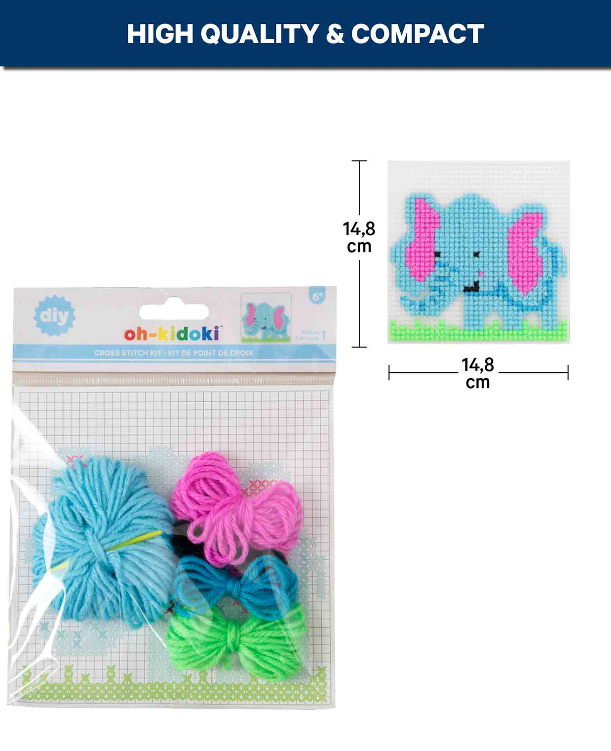 Kit de broderie éléphant, kit complet