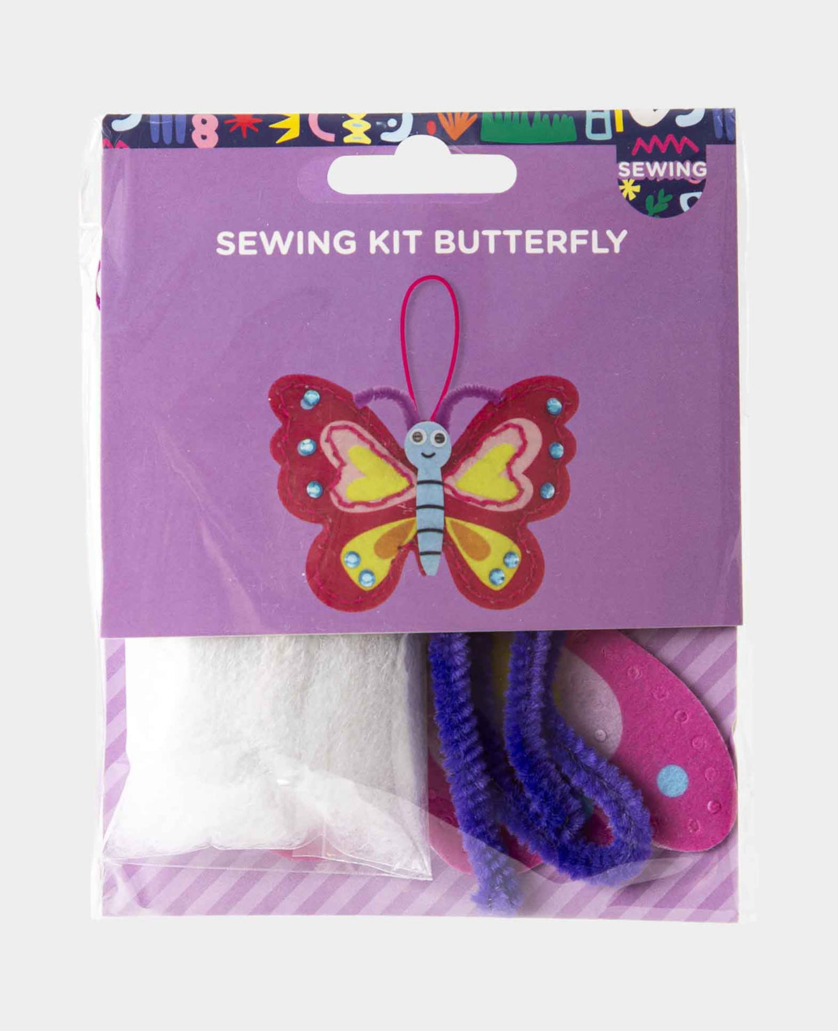 DIY Nähset Schmetterling aus Filz, 12 x 9 cm, 1 Set