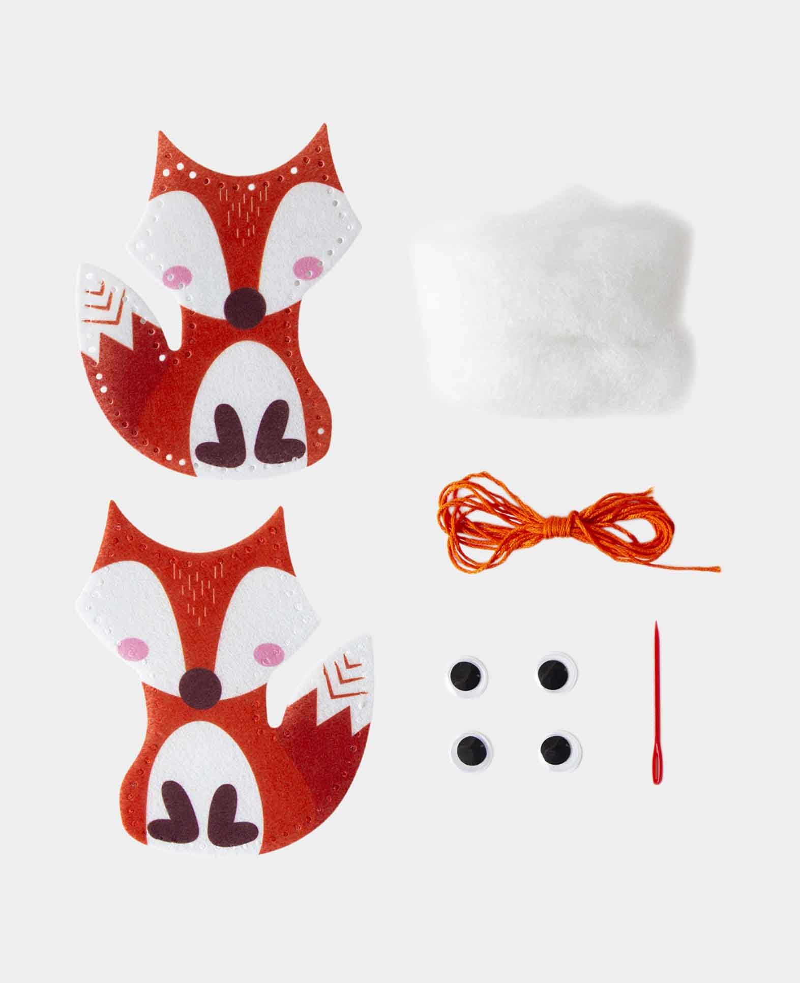 DIY Nähset Fuchs aus Filz, 10 x 12 cm, 1 Set