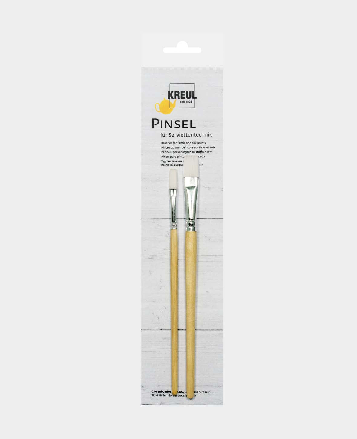 Pinceaux pour serviettage, pinceaux brosses plats, 2 pièces.