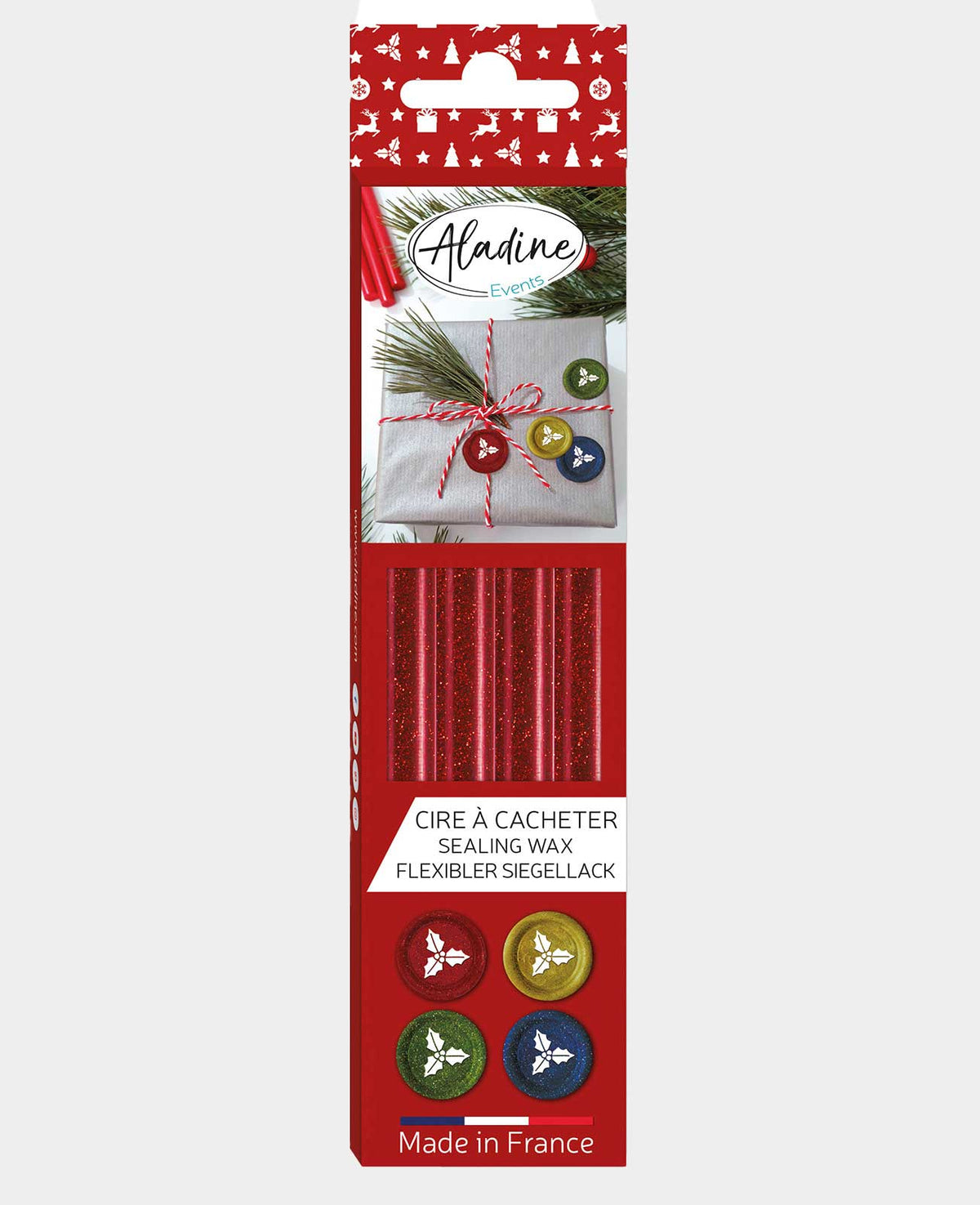 Sealing Wax Glitter Red, 4 pcs.