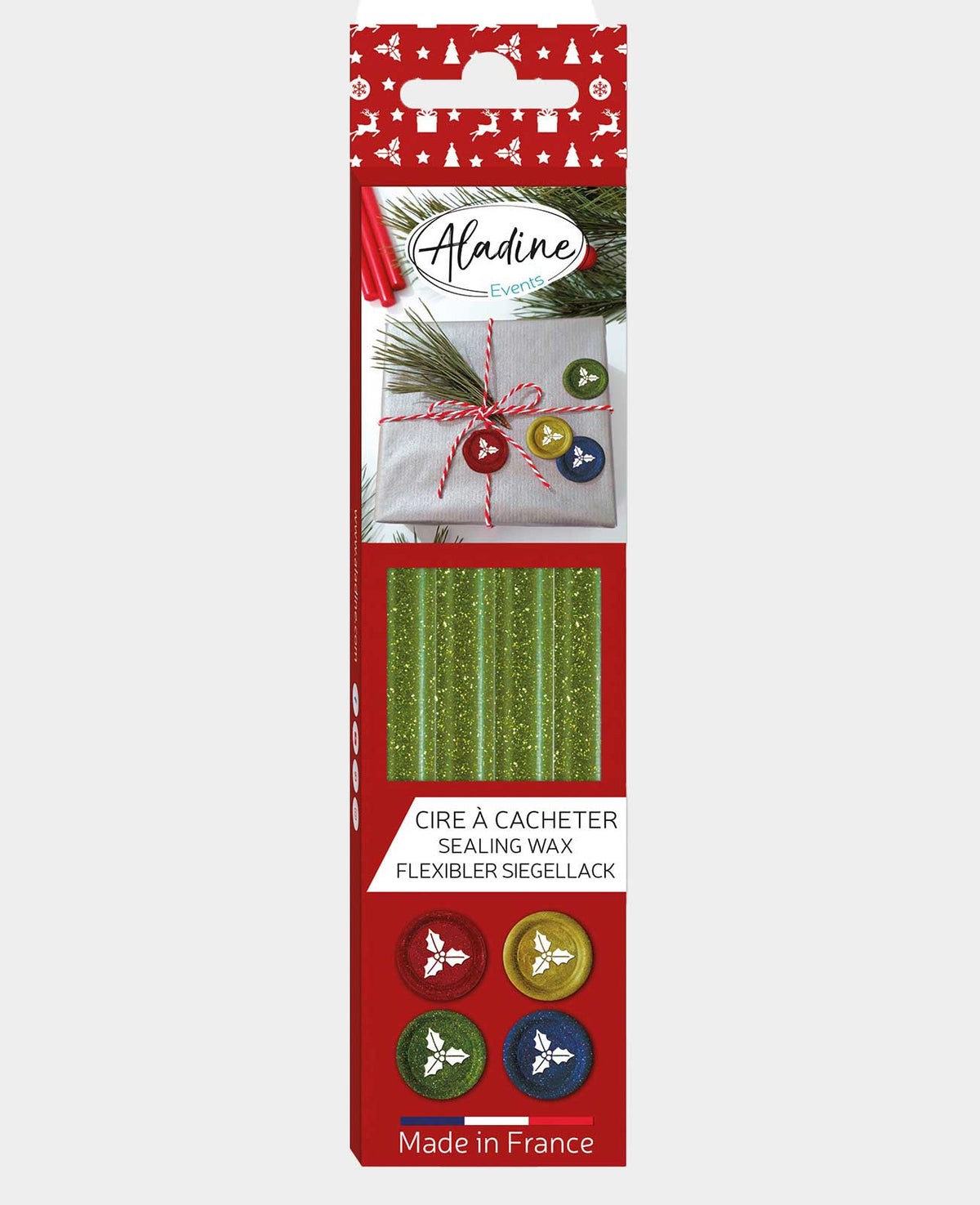 Sealing Wax Glitter green, 4 pcs.
