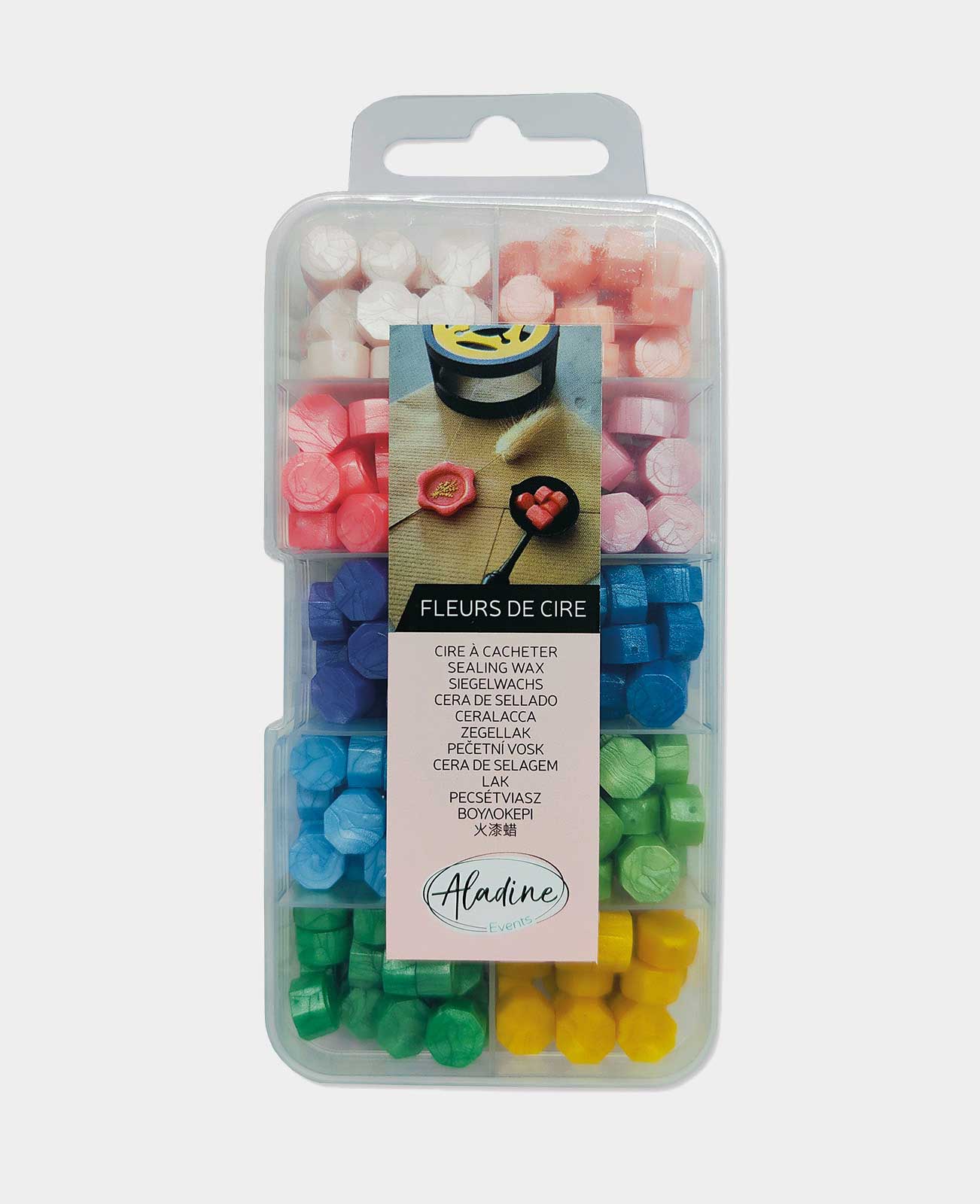 Wax box 10 colours, glitter colours