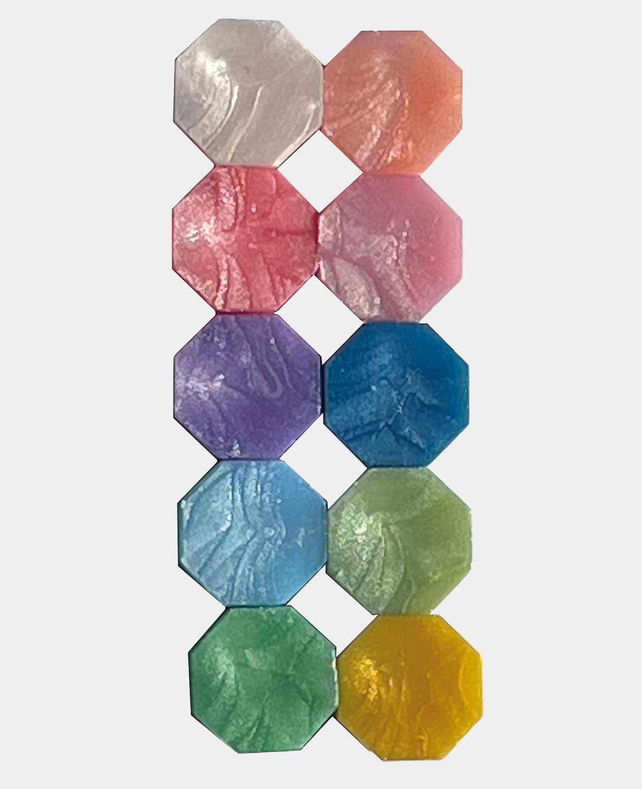Wax box 10 colours, glitter colours