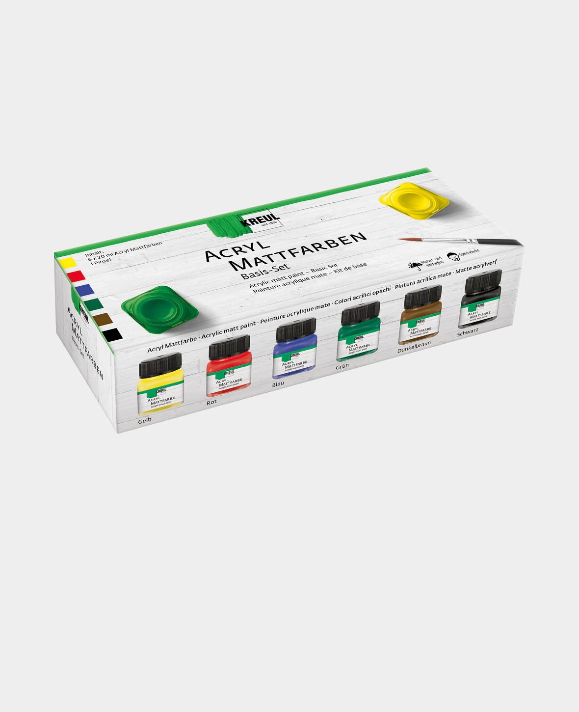 KREUL Acryl Mattfarben Basis Set 6 x 20 ml