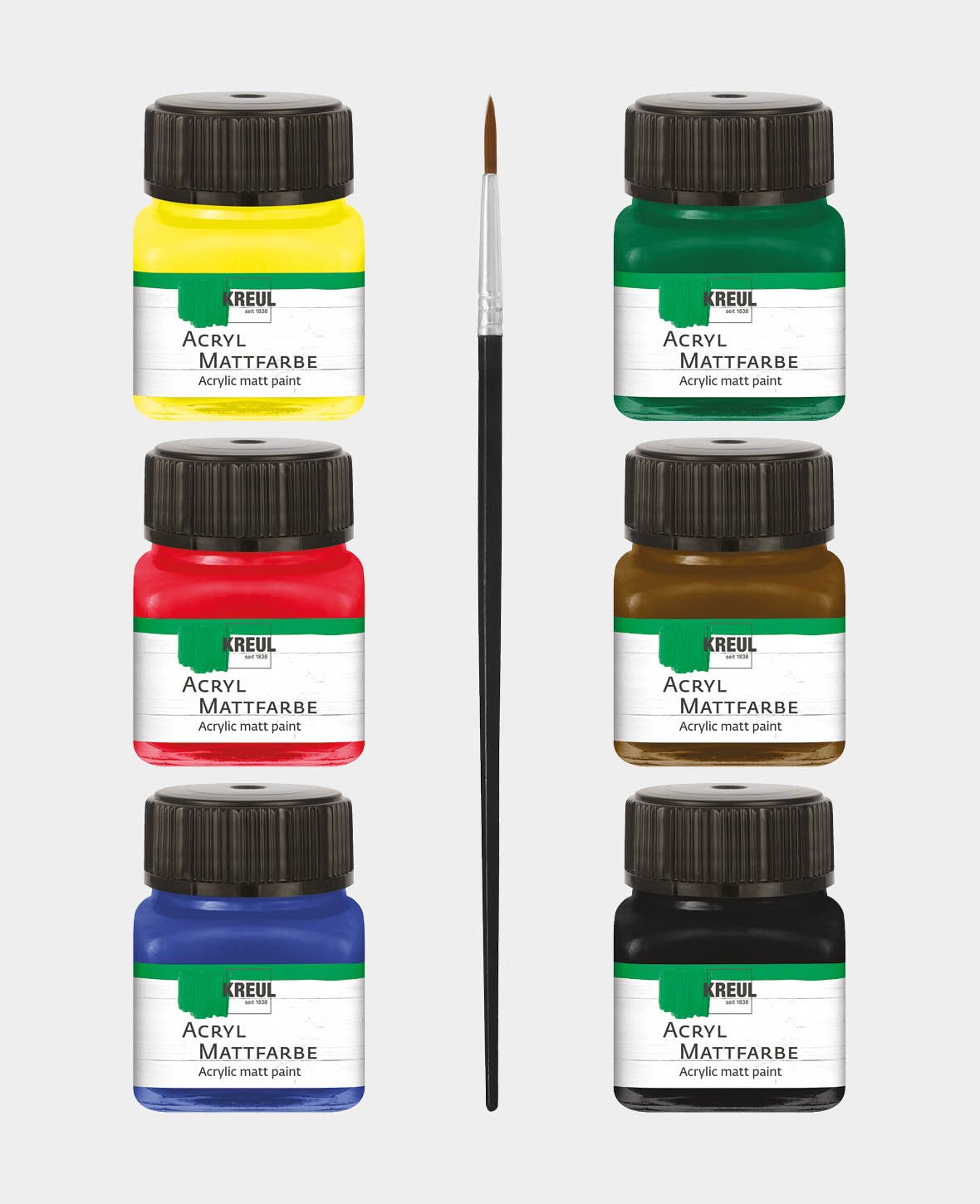 KREUL Acryl Mattfarben Basis Set 6 x 20 ml