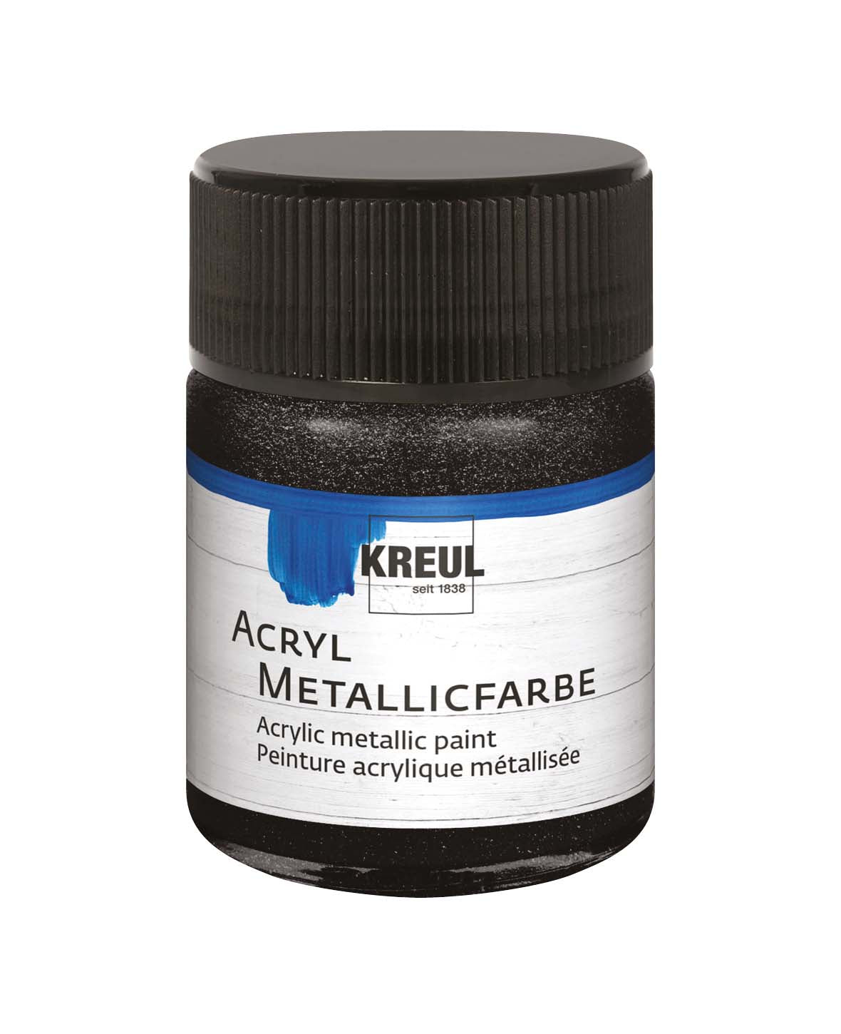 KREUL Acryl Metallicfarbe Schwarz 50ml