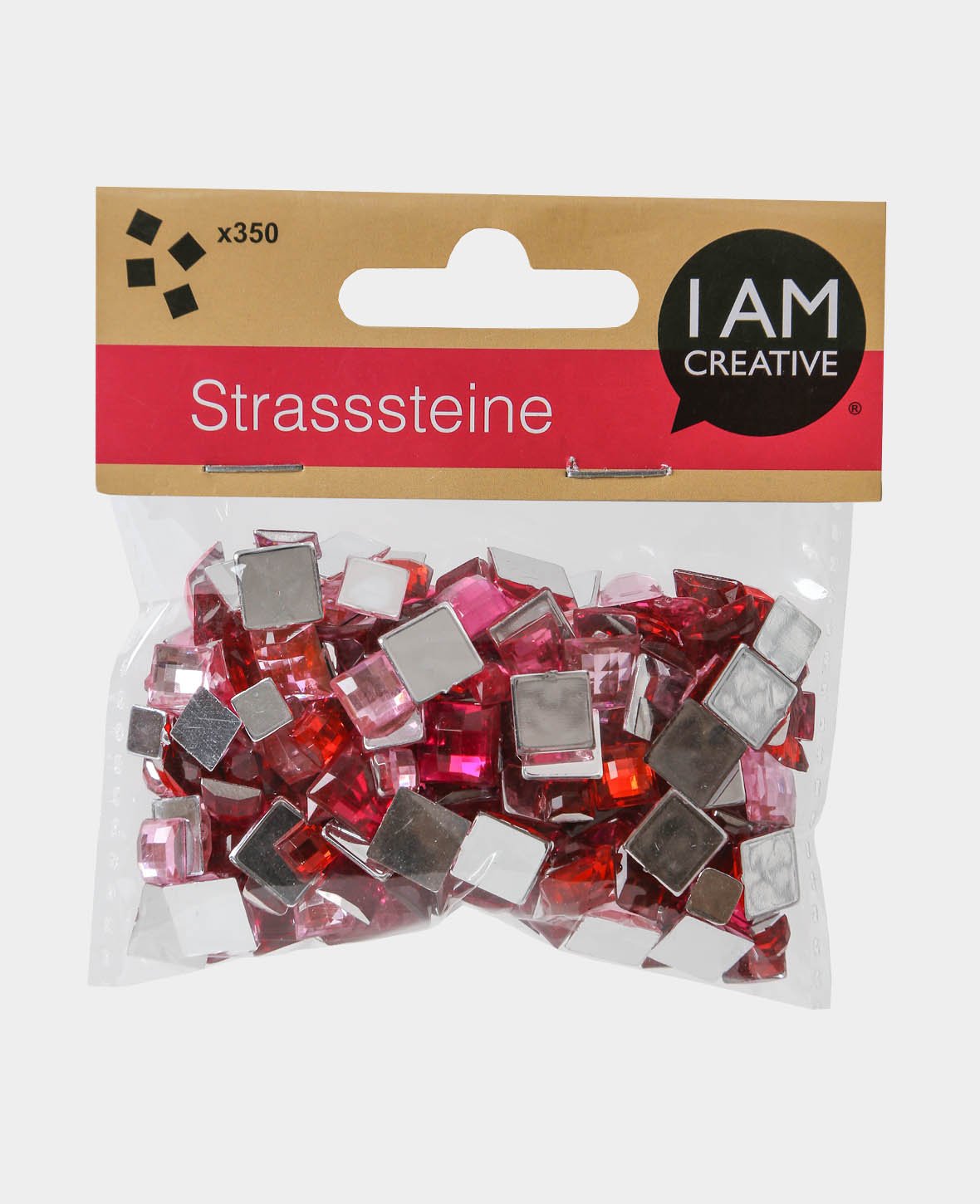 Strasssteine eckig, Rot, ø 6-10 mm, 350 Stk.