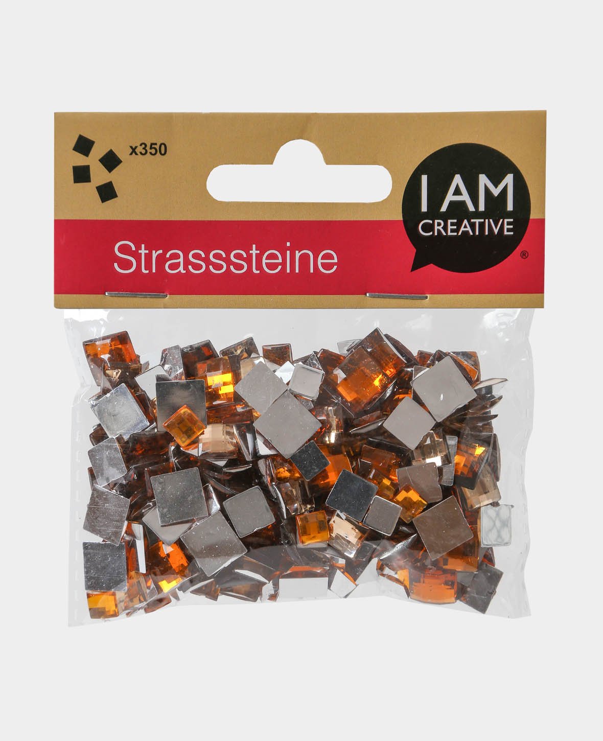 Strasssteine eckig, Gold, ø 6-10 mm, 350 Stk.