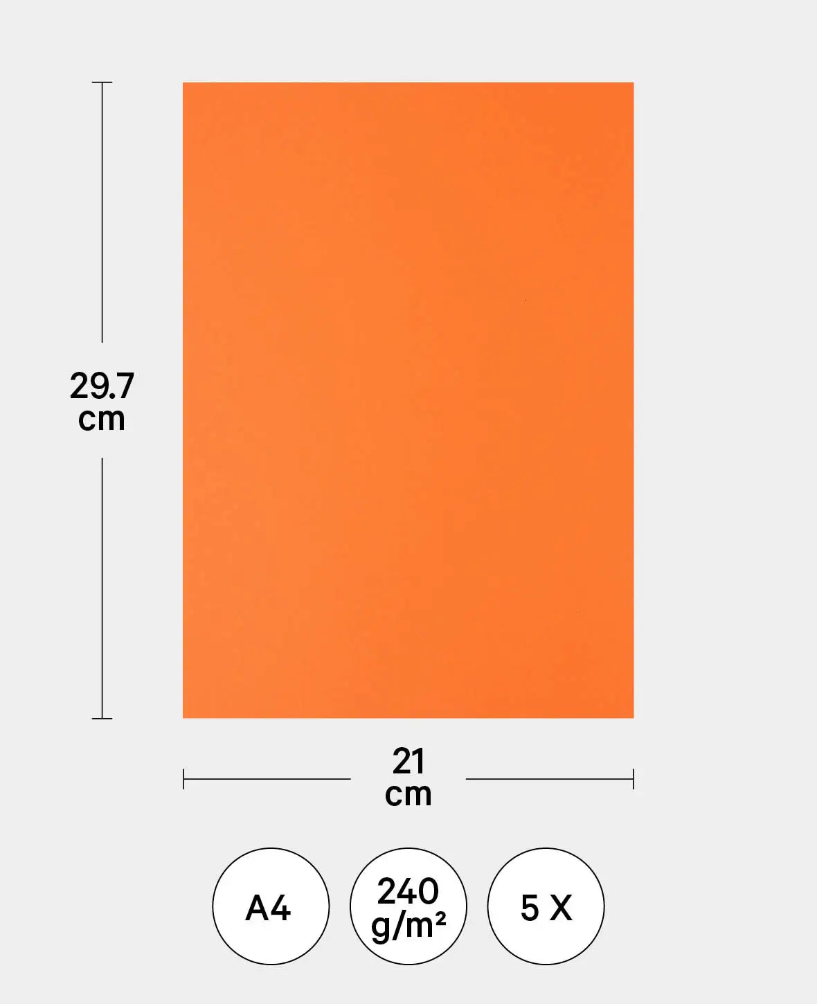 Postal box, orange, 210 x 297 mm, A4, 5 pcs.
