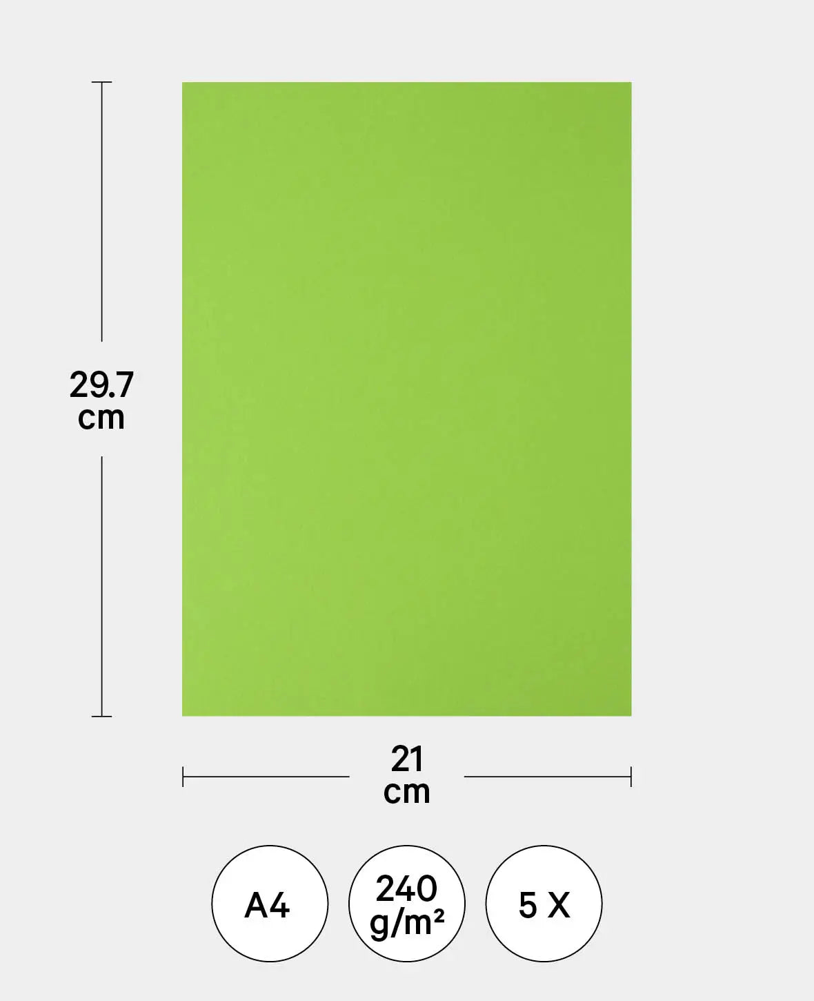 Boîte d'expédition, vert herbe, 210 x 297 mm, A4, 5 pces.