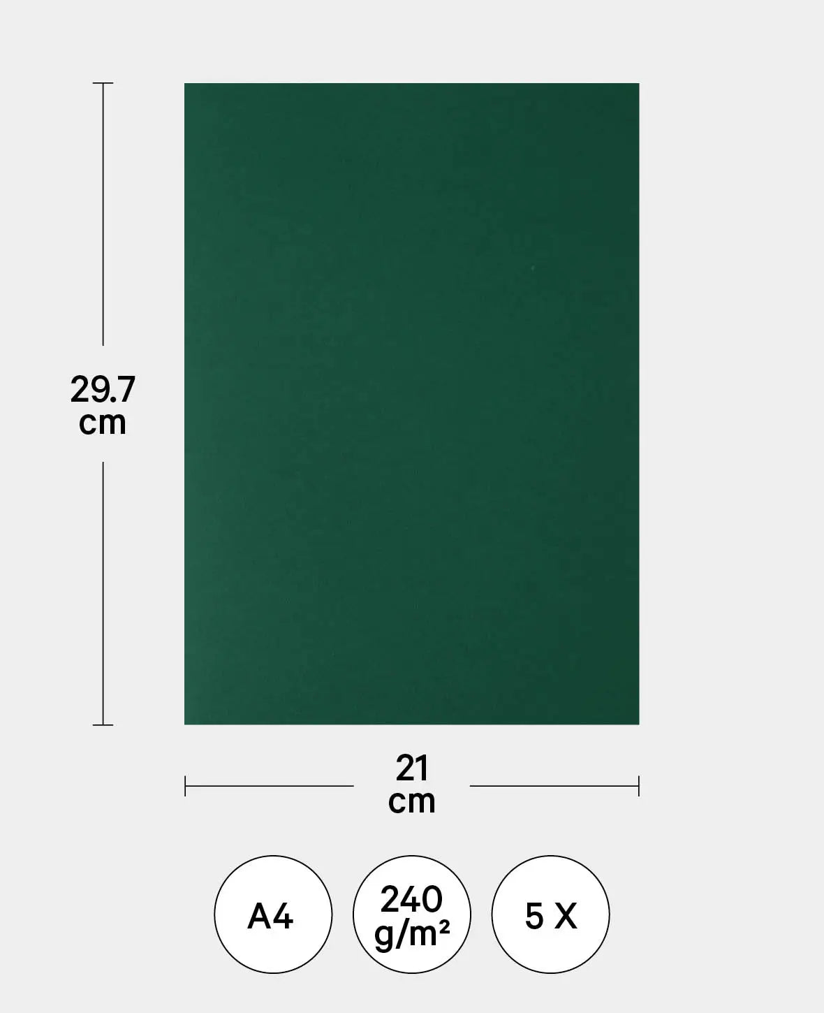Postal Box, Dark Green, 210 x 297 mm, A4, 5 pcs.