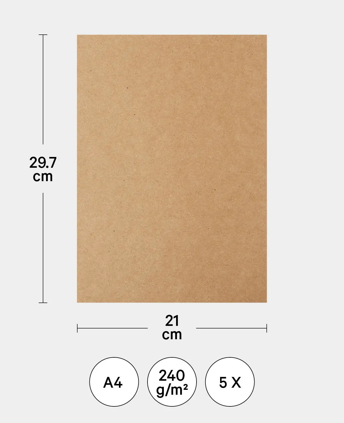 Boîte postale, Kraft brun, 210 x 297 mm, A4, 5 pces.
