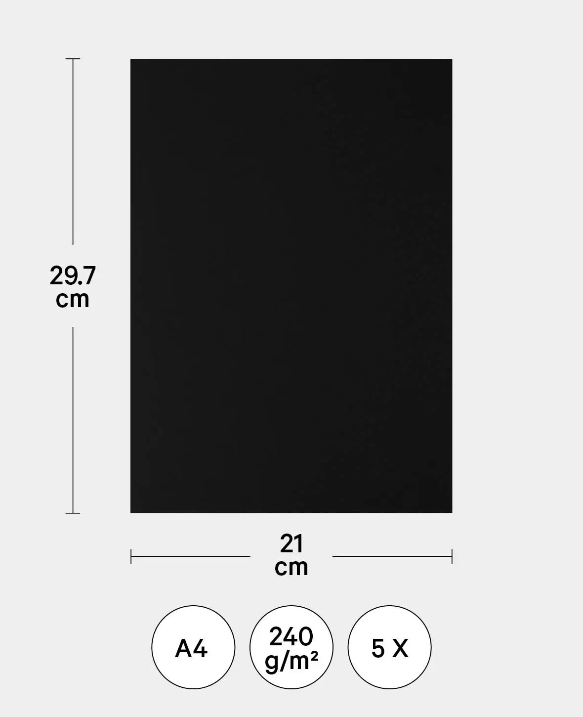 Boîte pour lettres, noir, 210 x 297 mm, A4, 5 pces.