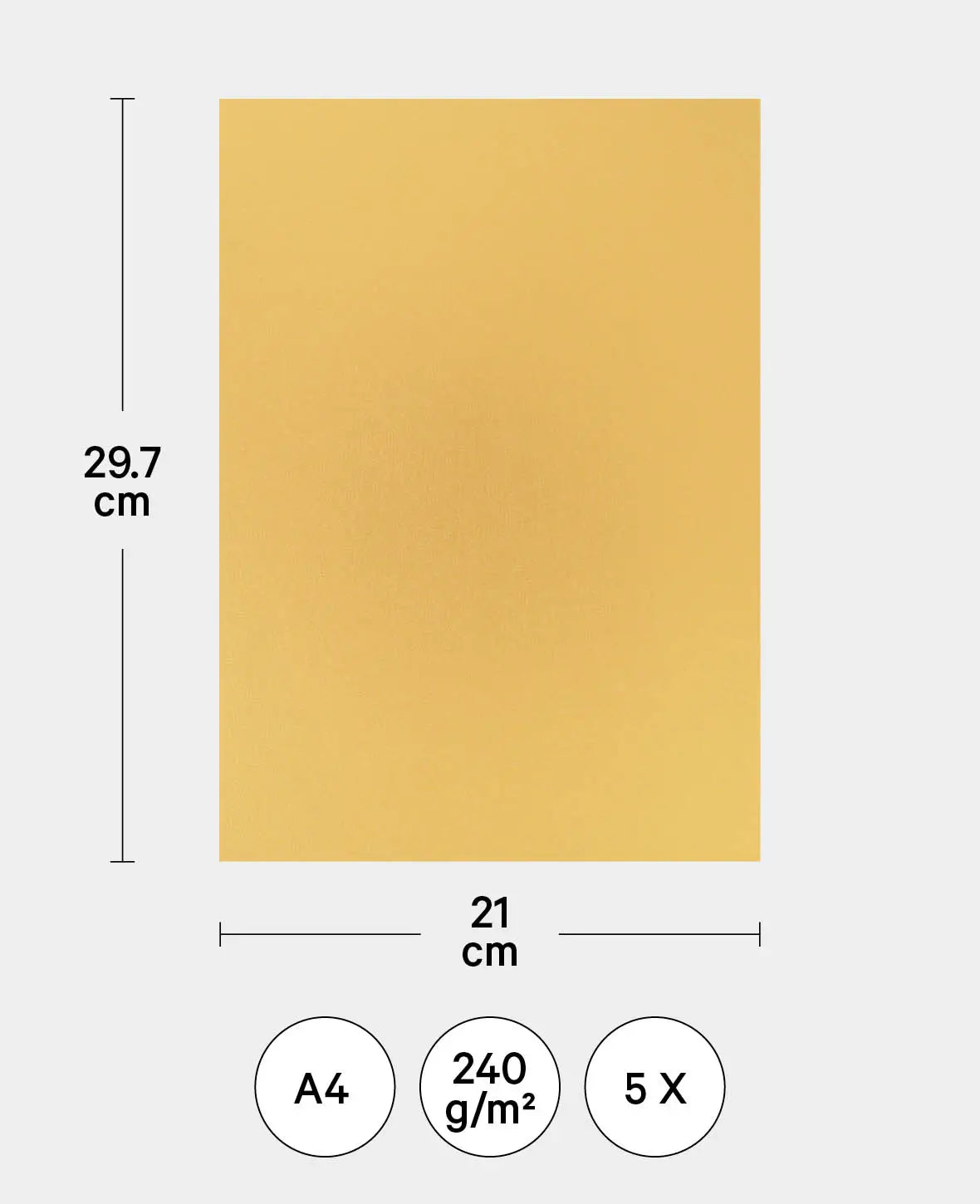 Boîte pour lettres, or, 210 x 297 mm, A4, 5 pces.