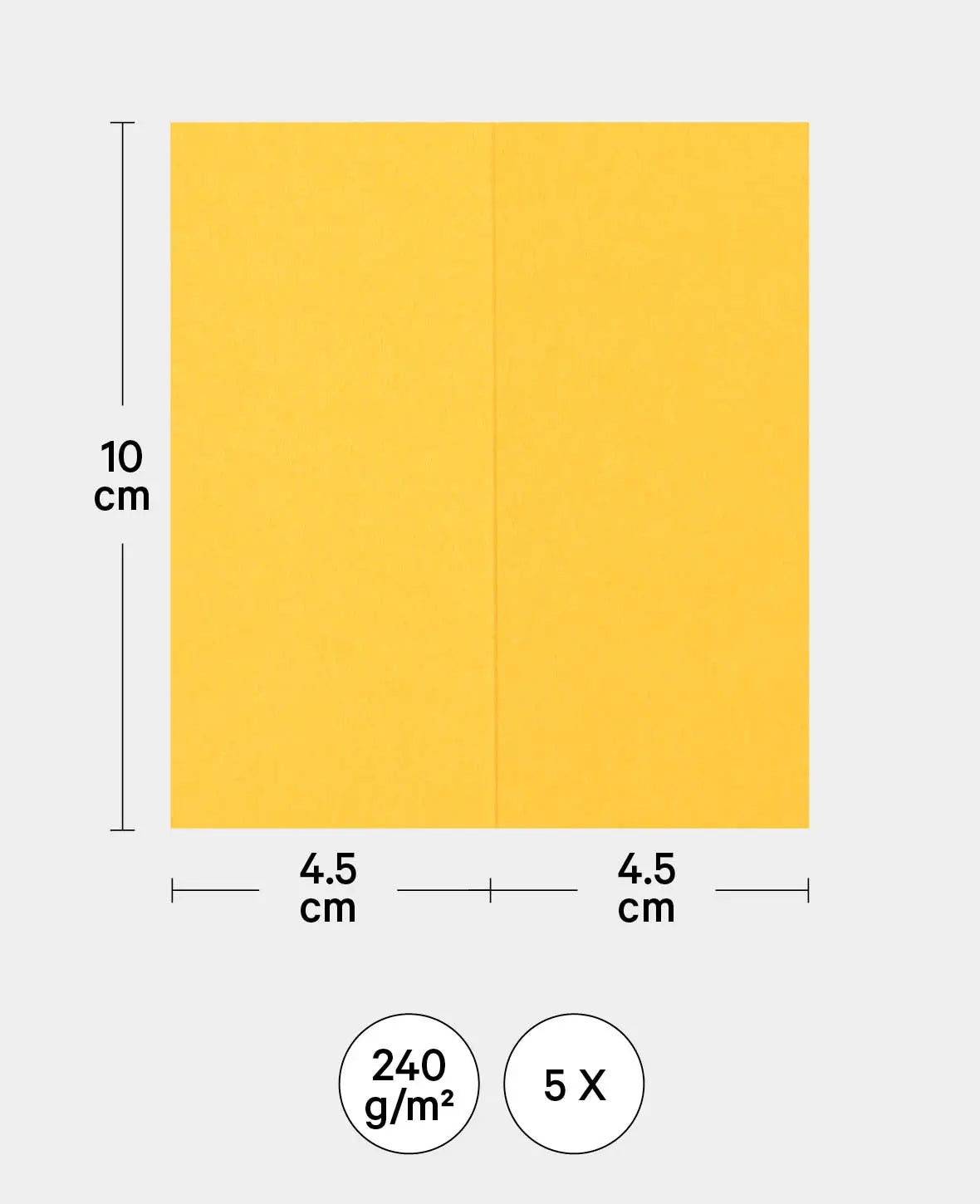 Tischkarten, Platzkarten, Goldgelb, 89 x 100 mm, 240 g/m², 5 Stück