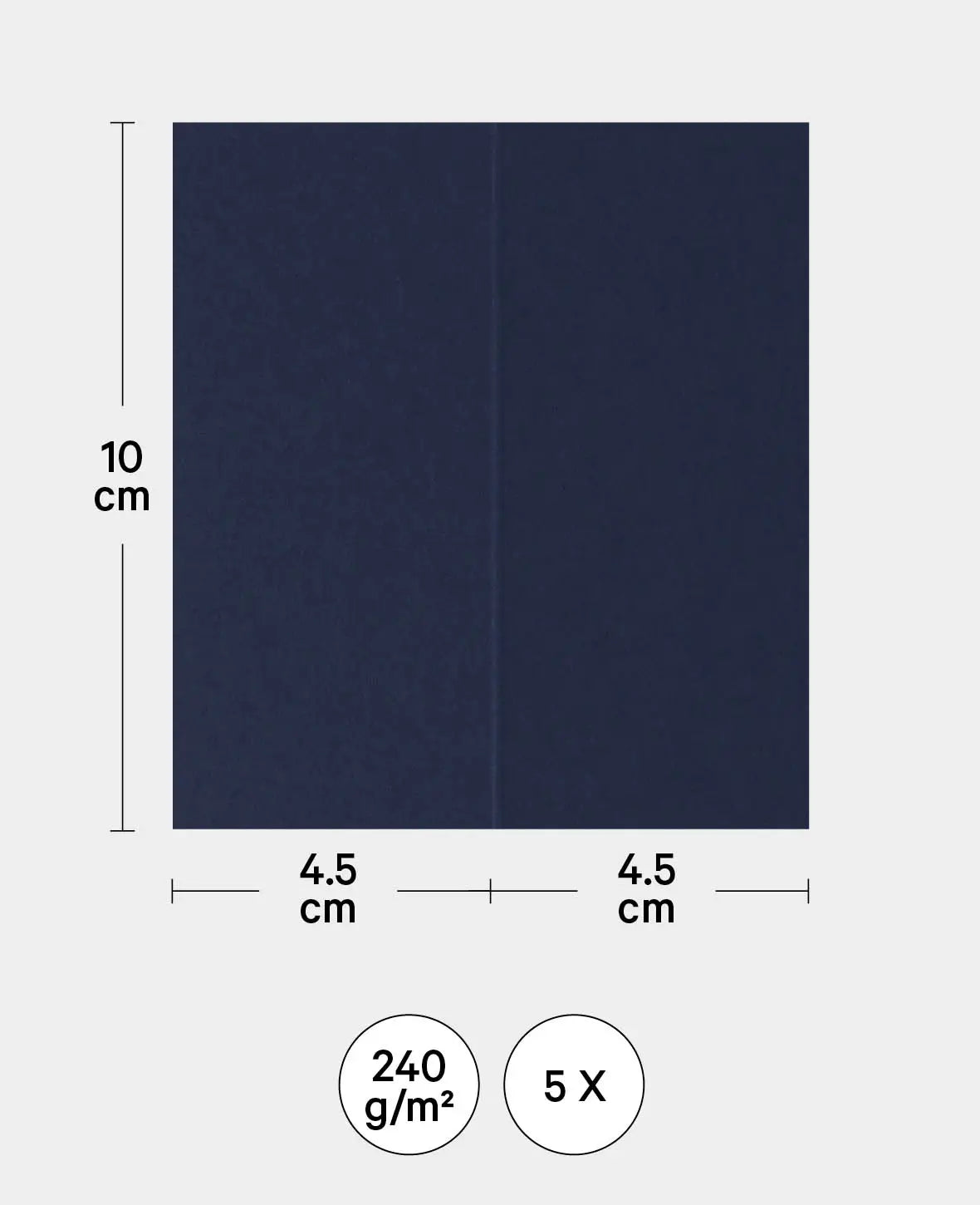 Tischkarten, Platzkarten, Dunkelblau, 89 x 100 mm, 240 g/m², 5 Stück
