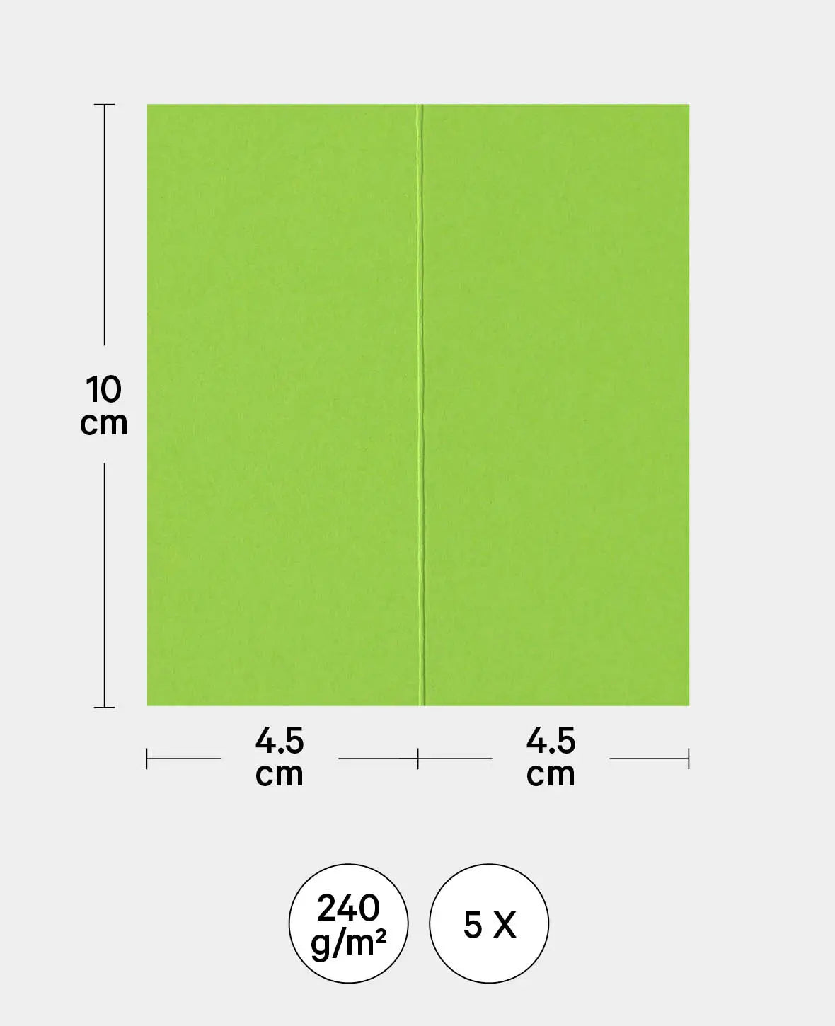 Tischkarten, Platzkarten, Grasgrün, 89 x 100 mm, 240 g/m², 5 Stück
