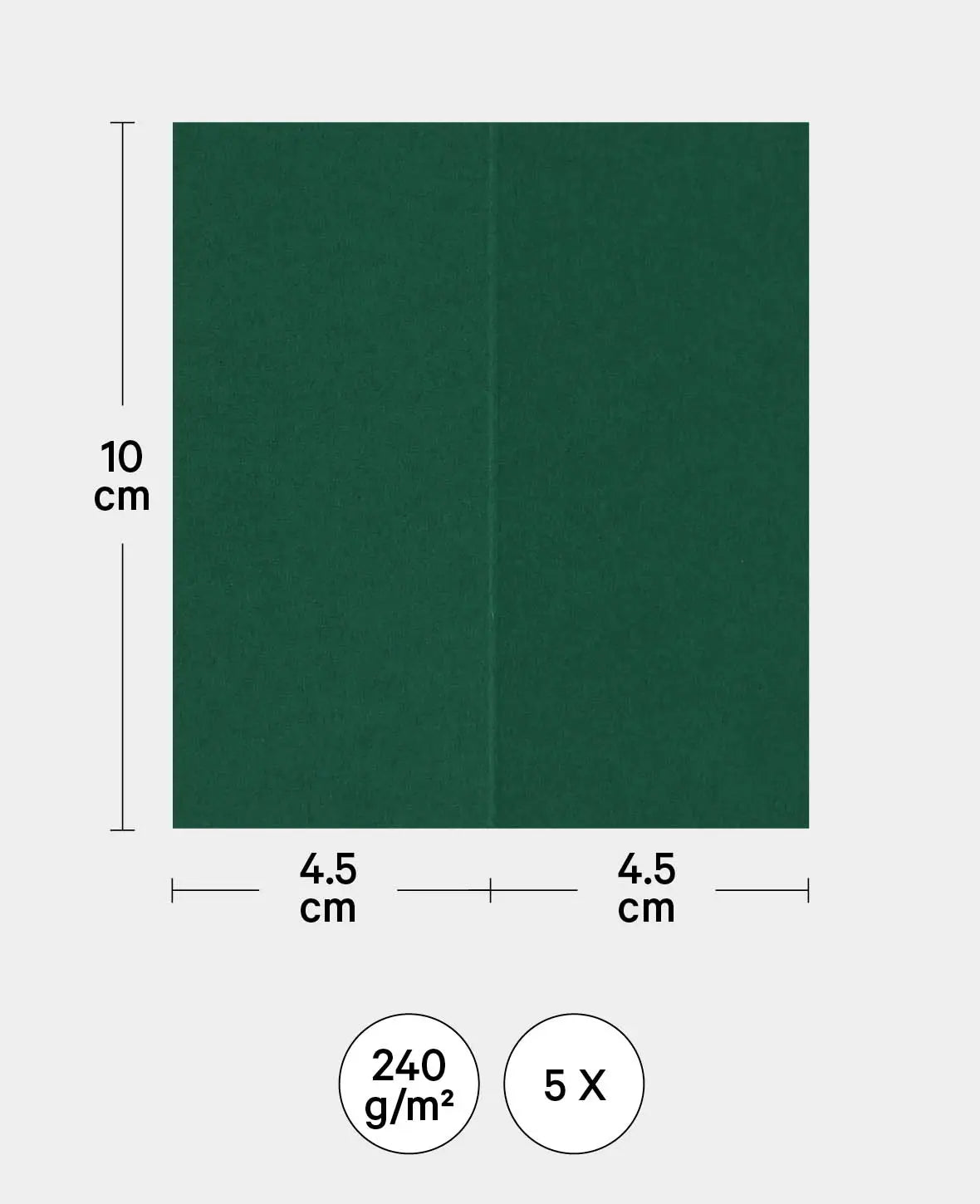 Marque-places, Vert foncé, 89 x 100 mm, 240 g/m², 5 pièces
