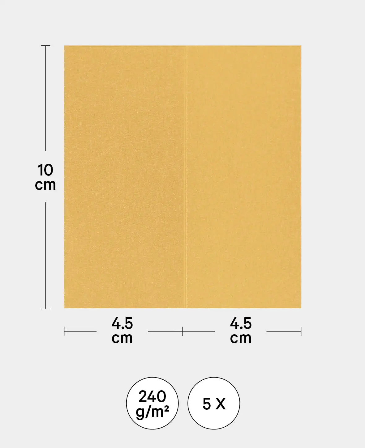 Tischkarten, Platzkarten, Gold, 89 x 100 mm, 240 g/m², 5 Stück
