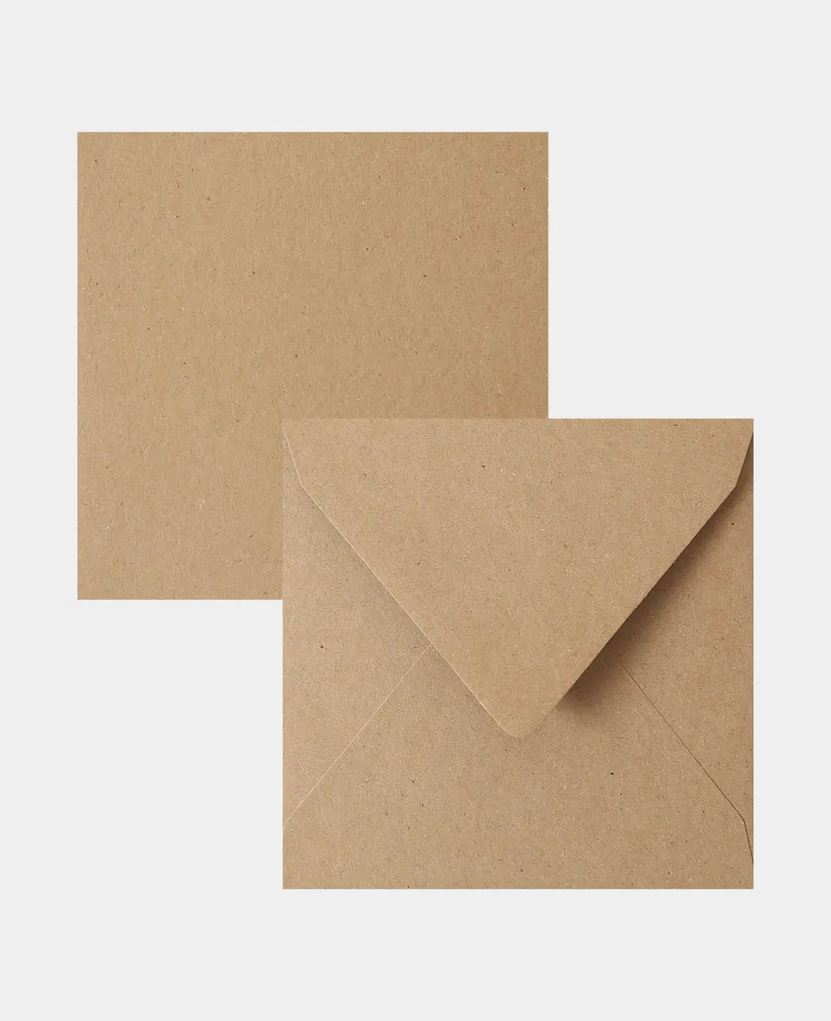 Cards & Envelopes Set, Kraft Brown, 152 x 152 mm & 160 x 160 mm, 240 & 120 gsm, 5 pieces each