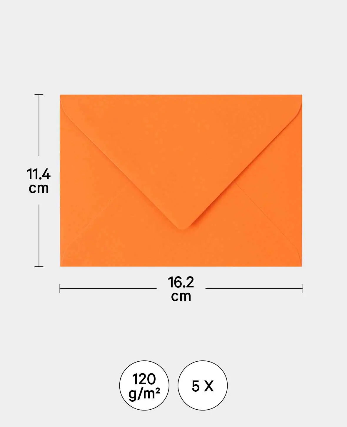 Couvert, Orange, C6, 120 g/m², 5 Stück