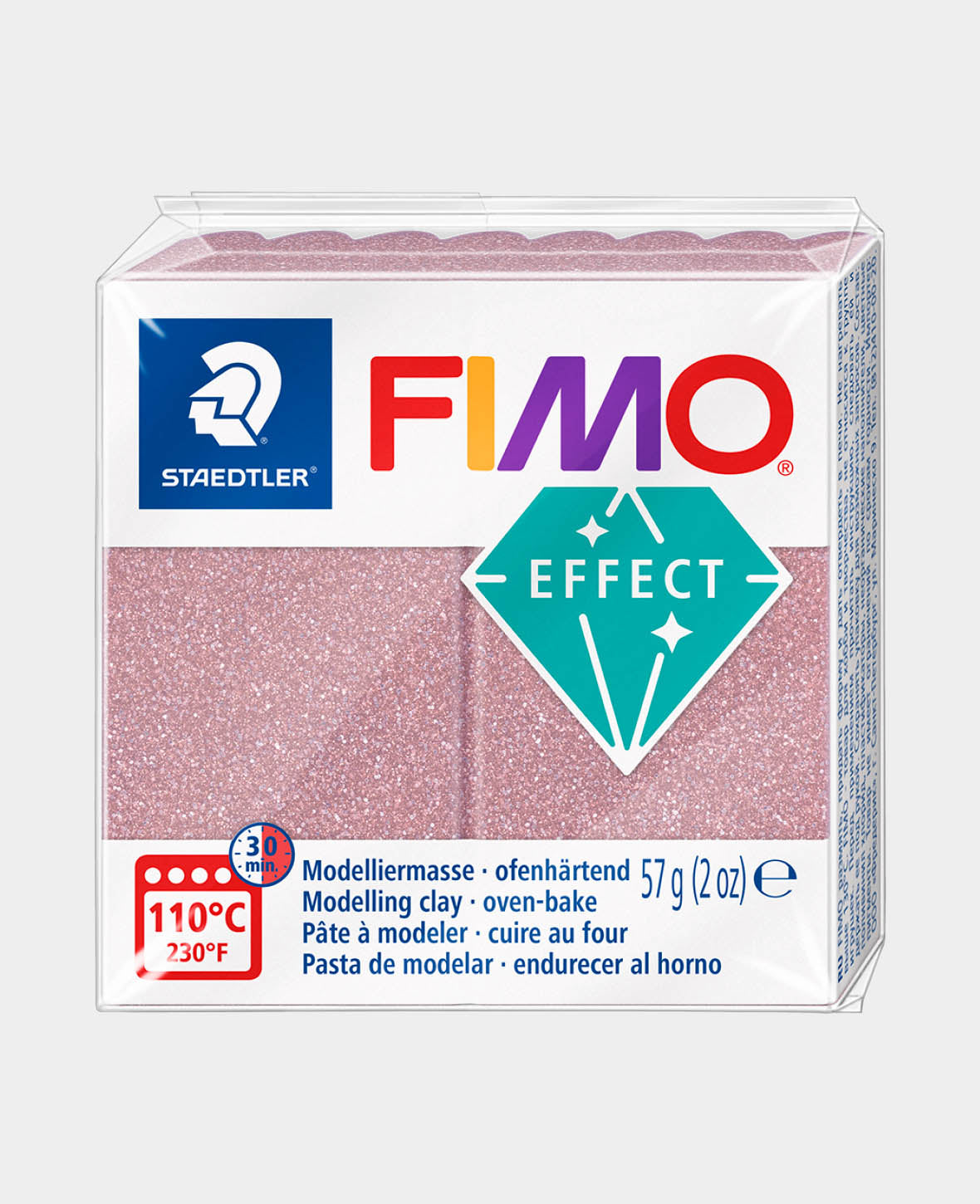 FIMO® effect Pain standard, Paillettes Or rose