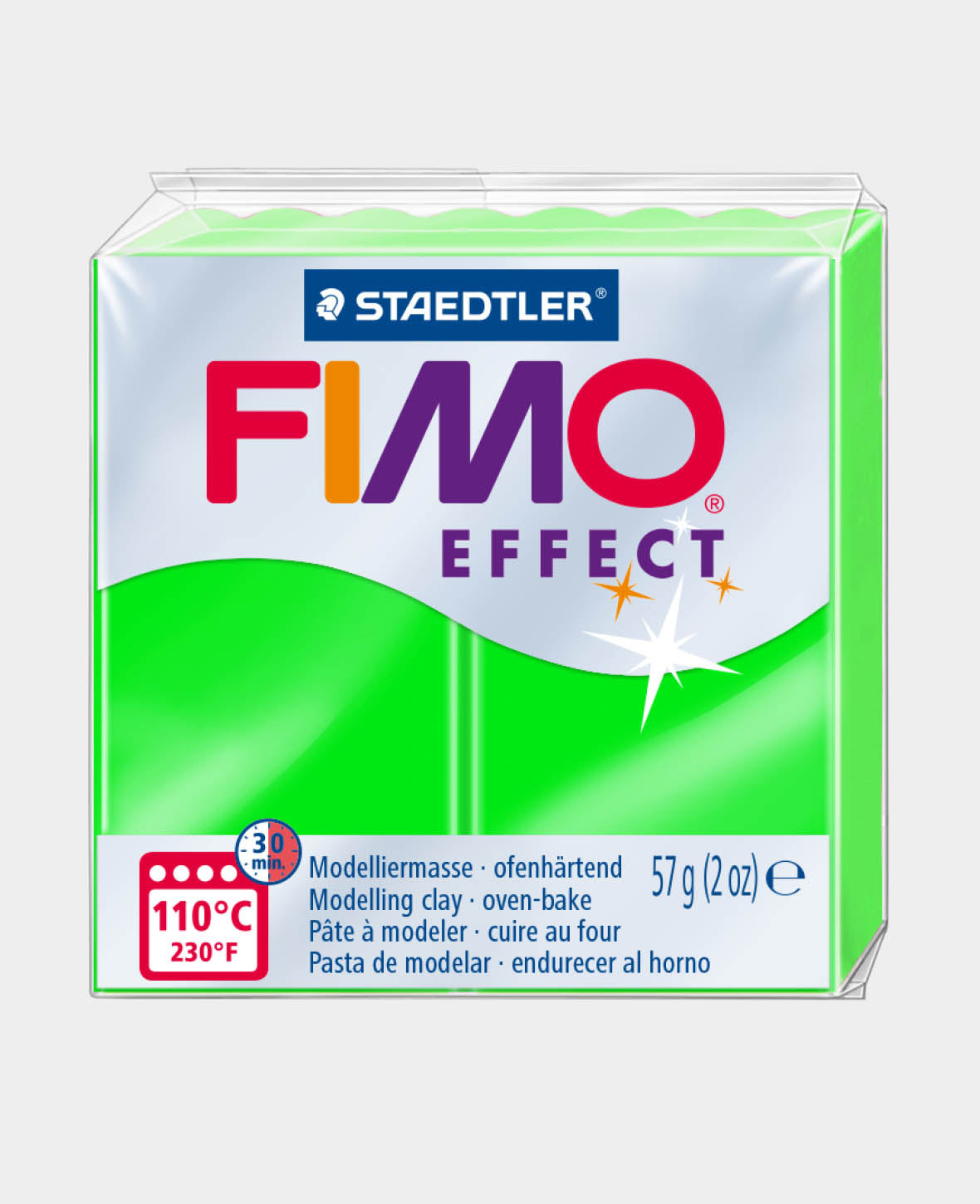 FIMO® effect block, neon green