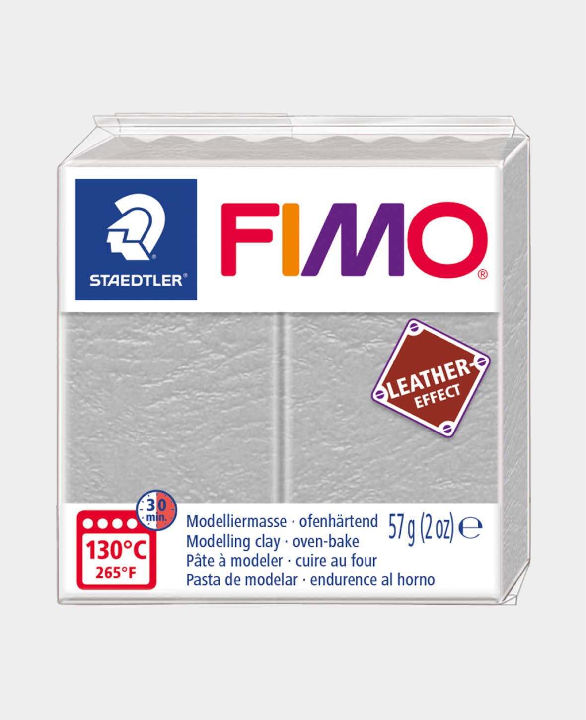 FIMO® Ledereffekt Normalblock, grau