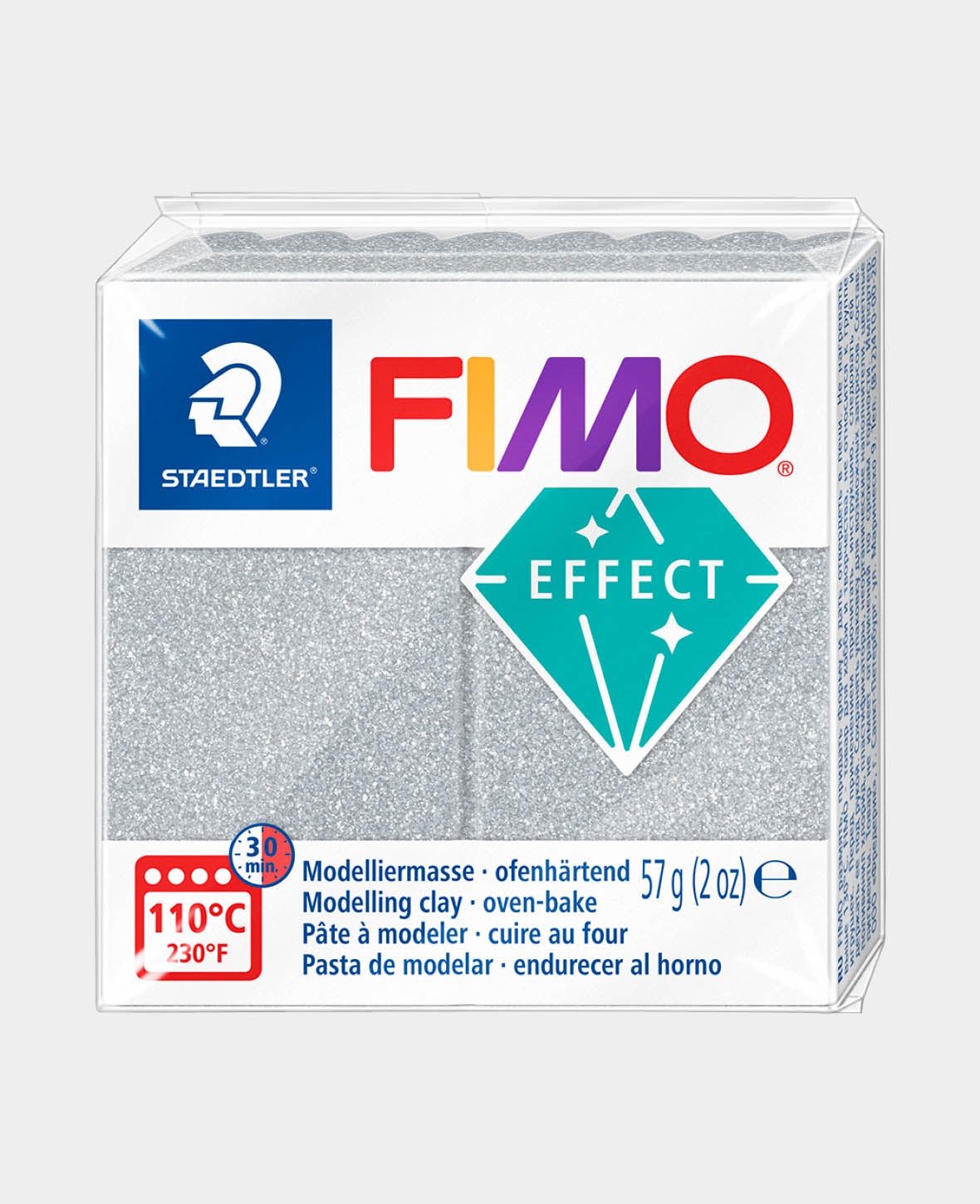 FIMO® effect Pain standard, Paillettes Argentées