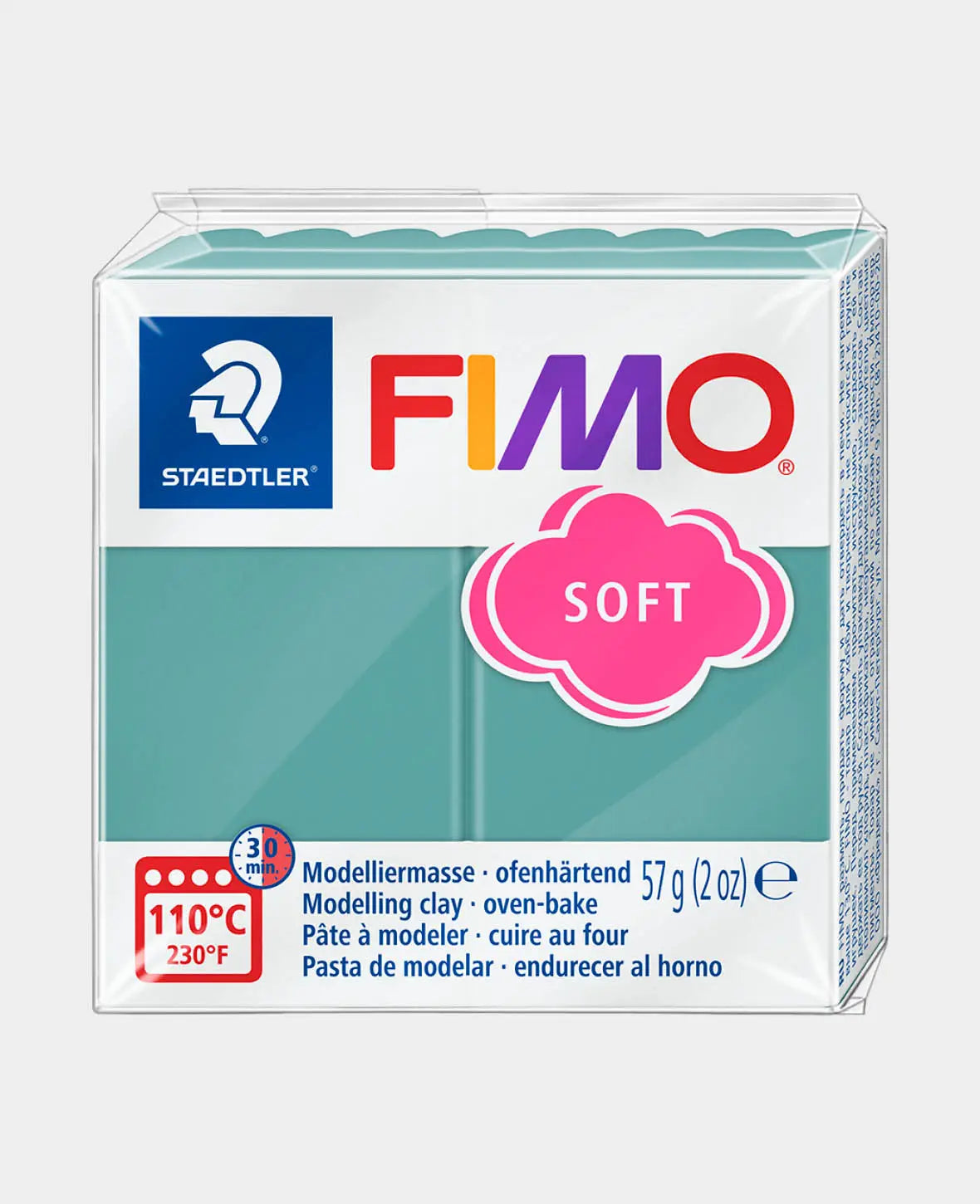 FIMO® soft Normalblock Ocean Wave, Grün, 5.5 x 5.5 x 1.5 cm à 57 g