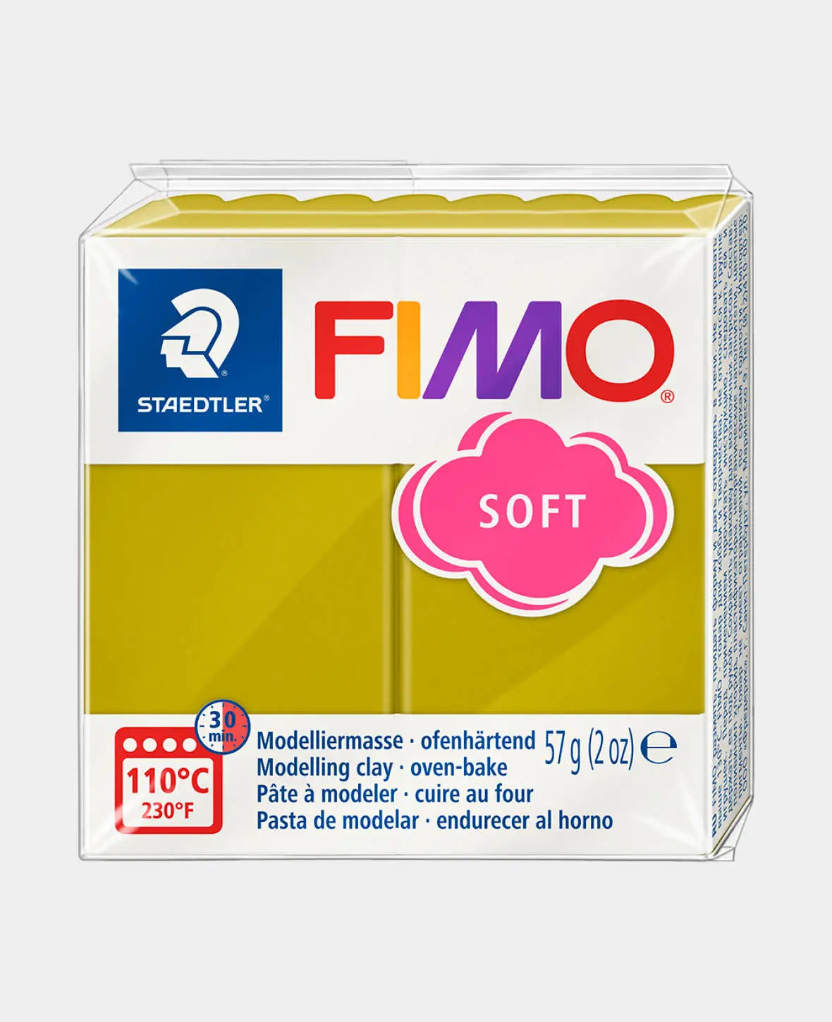 FIMO® soft Normalblock Beach Grass, Grün, 5.5 x 5.5 x 1.5 cm à 57 g