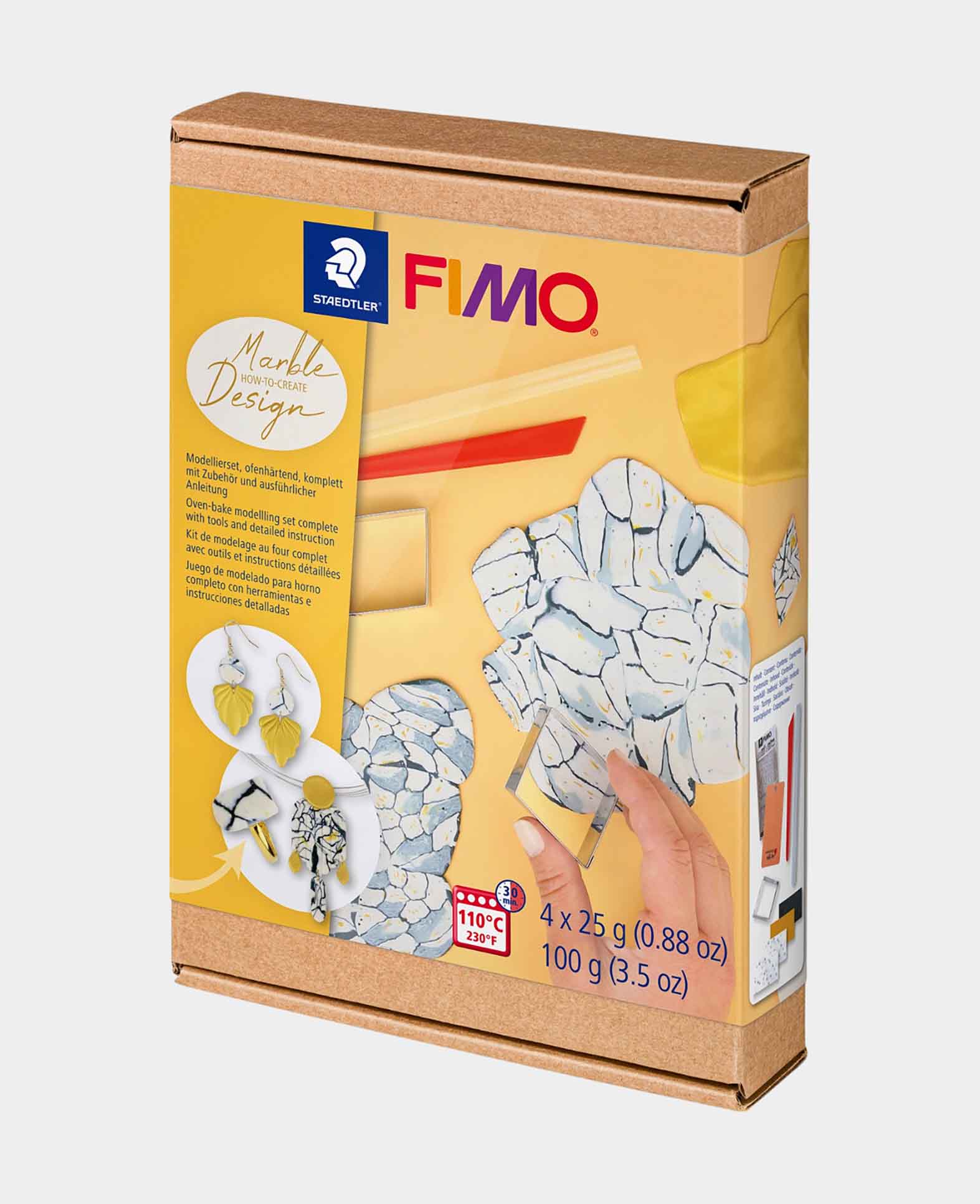 FIMO soft Set Marmor-Design, Modellierset mit Zubehör und Anleitung