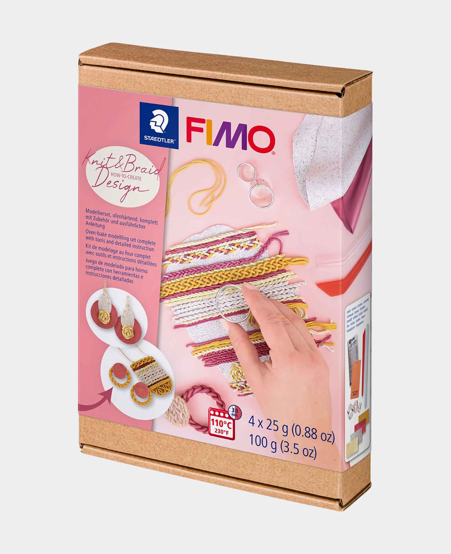 FIMO soft Set Strick-Design, Modellierset mit Zubehör und Anleitung