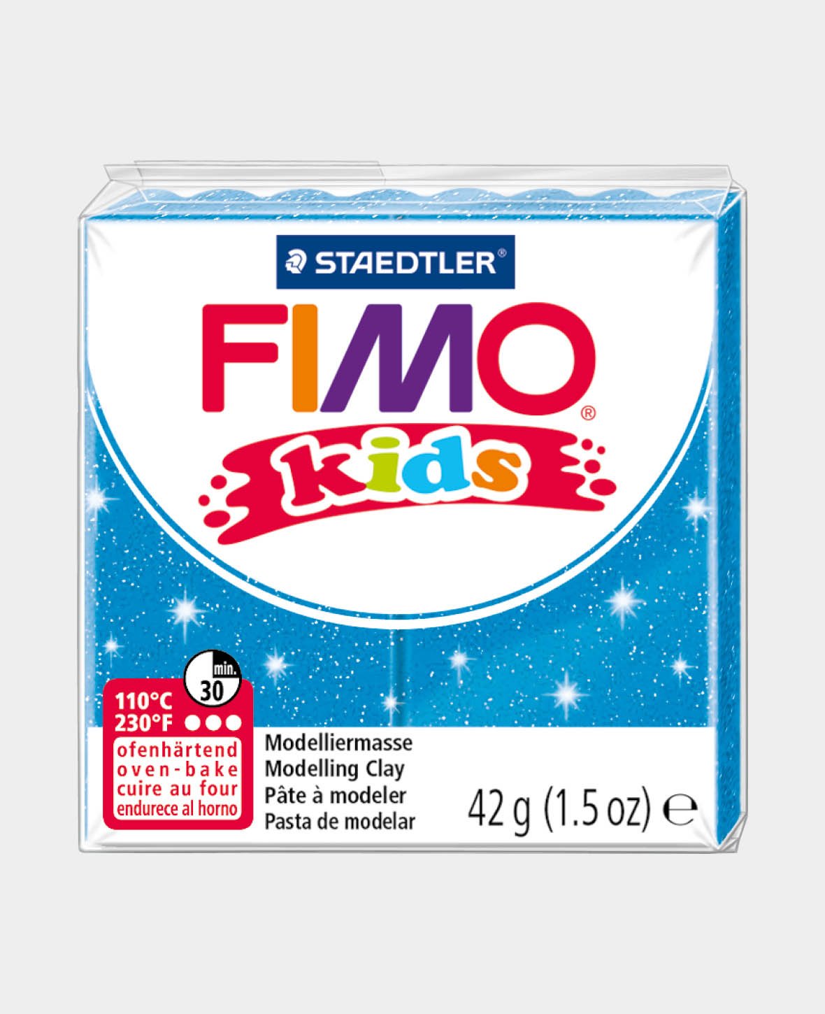 FIMO® kids Standard block, glitter blue