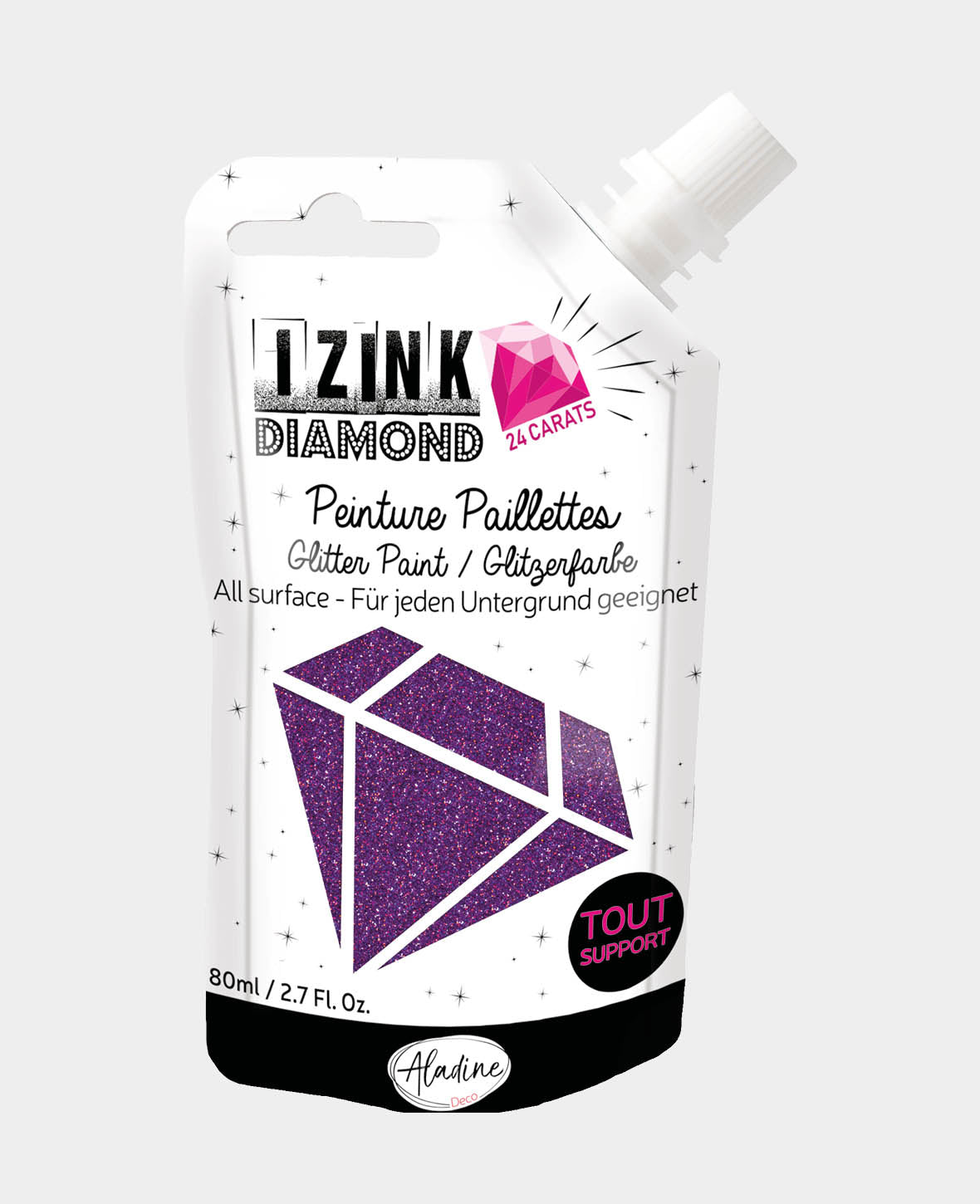 Peinture pailletée IZINK Diamond, Violet, 80 ml, 1 pc.