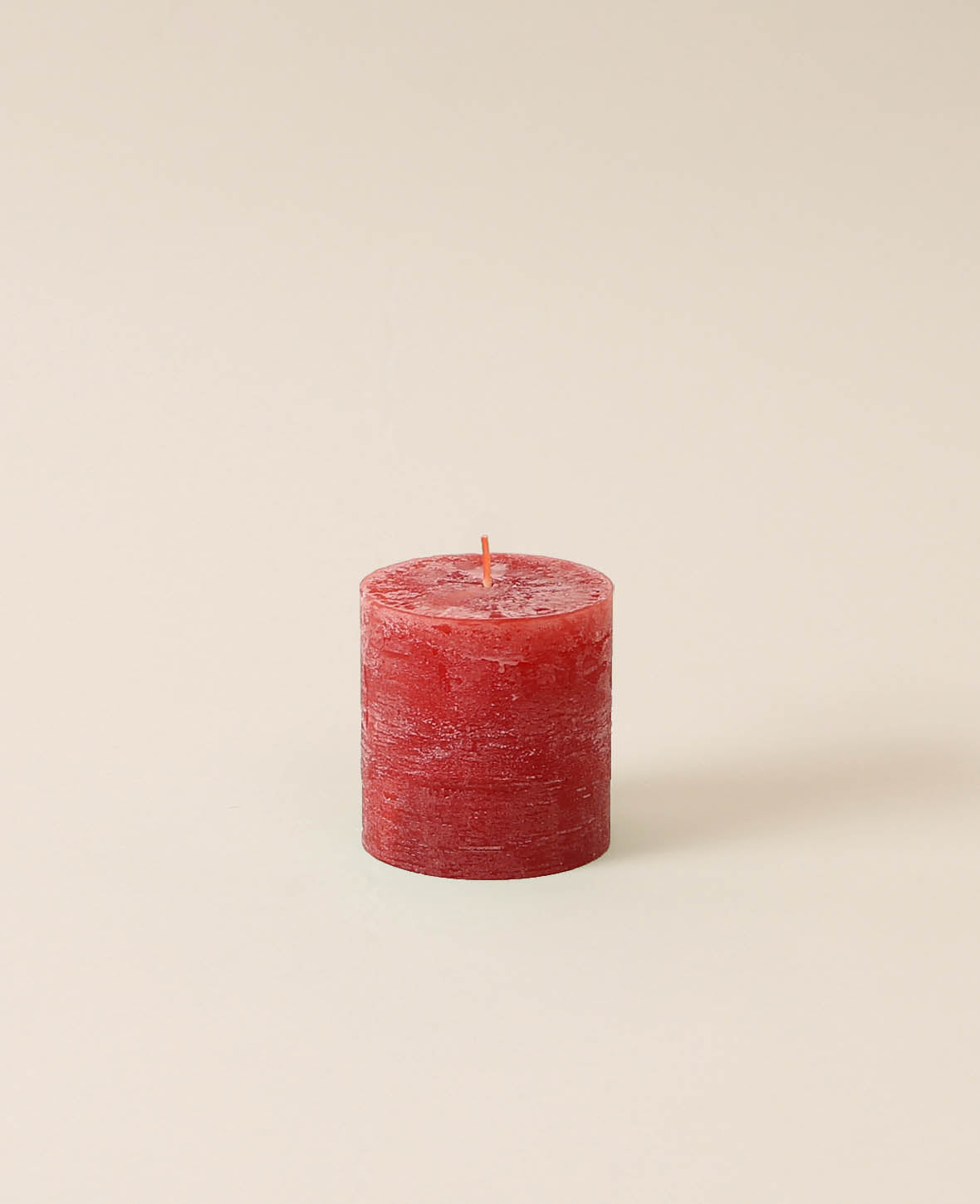 Rustic Kerze / Zylinderkerze, Rubin Rot, Ø 7 x 8 cm