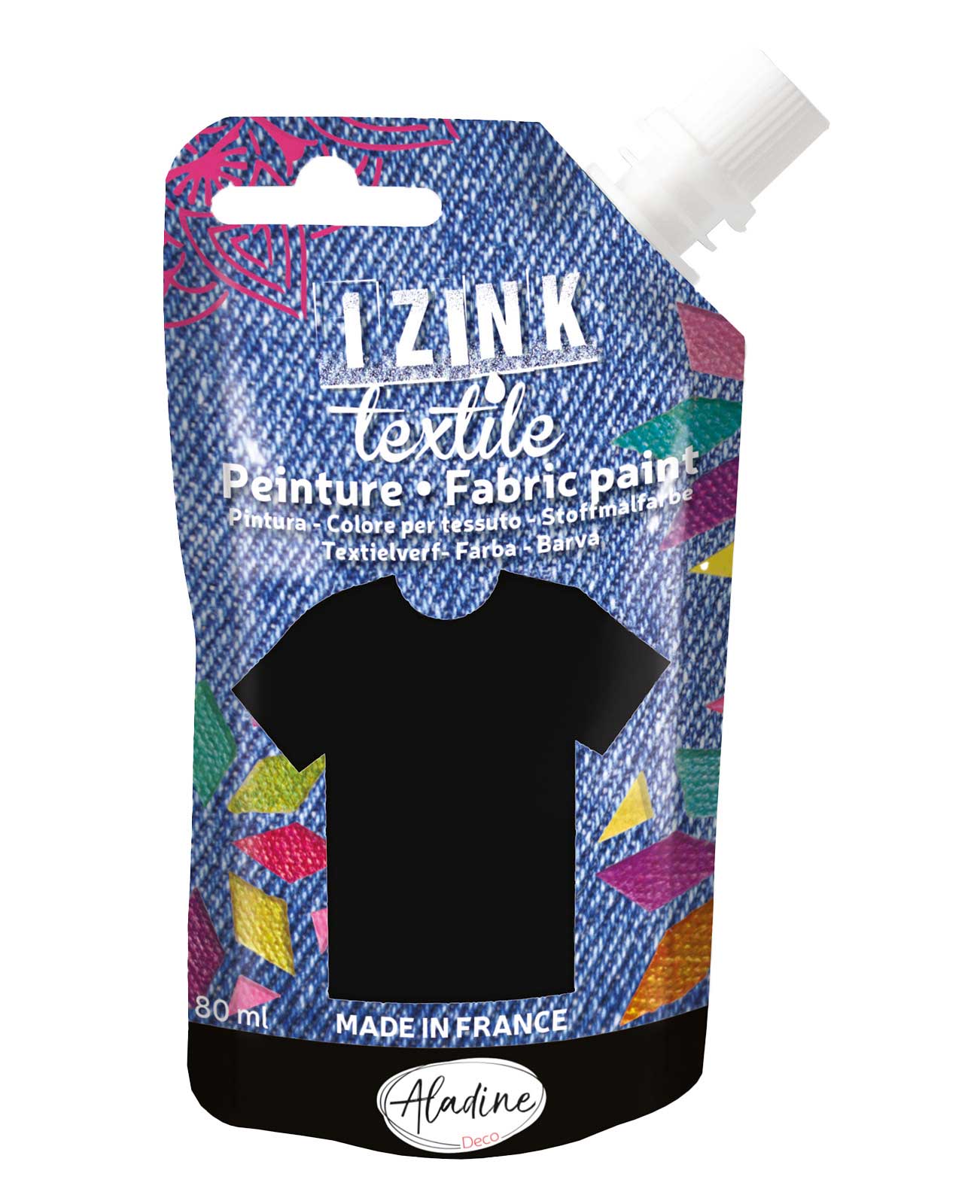IZINK Textilfarbe schwarz, 80ml