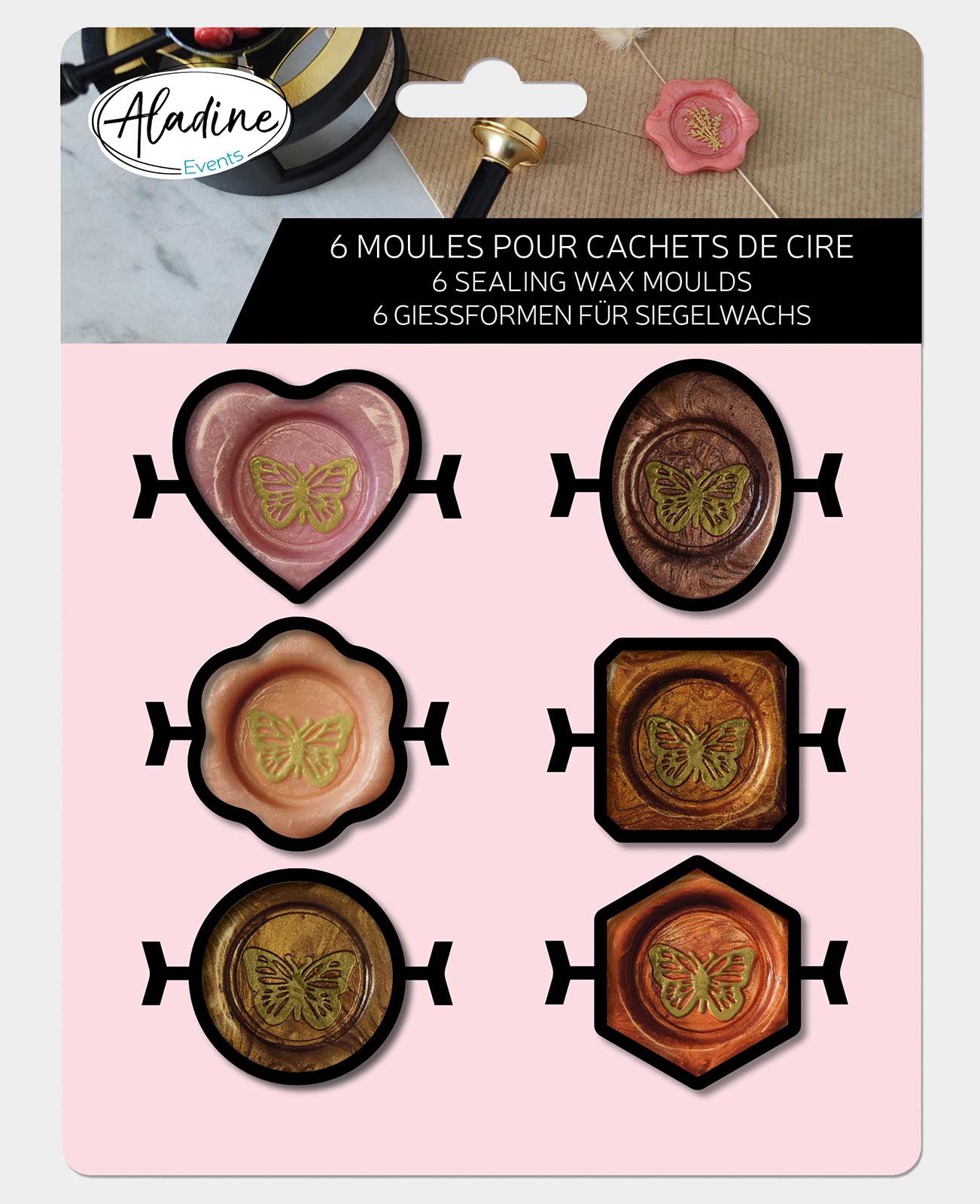 6 moules de fusion pour cire à cacheter