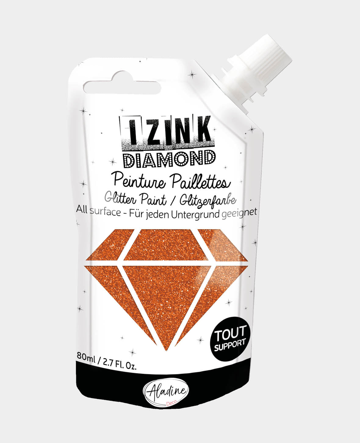 Peinture pailletée IZINK Diamond, Cuivre, 80 ml, 1 pièce.
