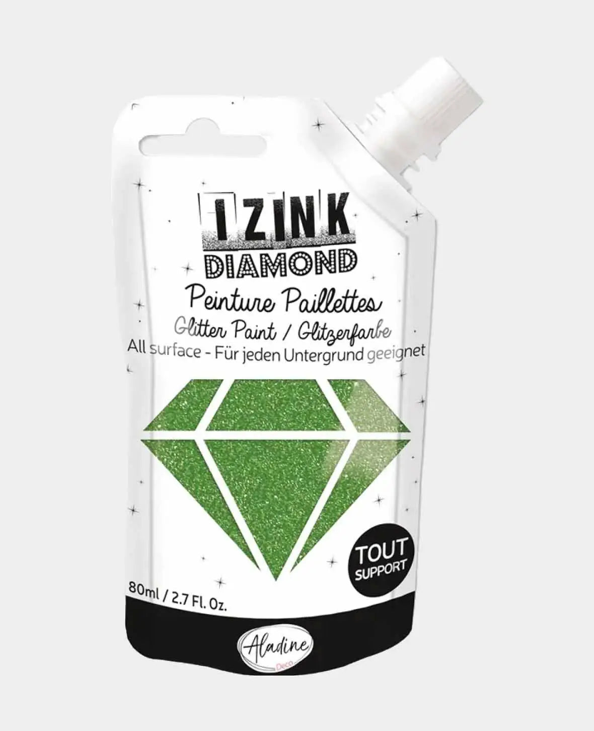 IZINK Diamond Glitzerfarbe, Dunkelgrün, 80 ml, 1 Stk.
