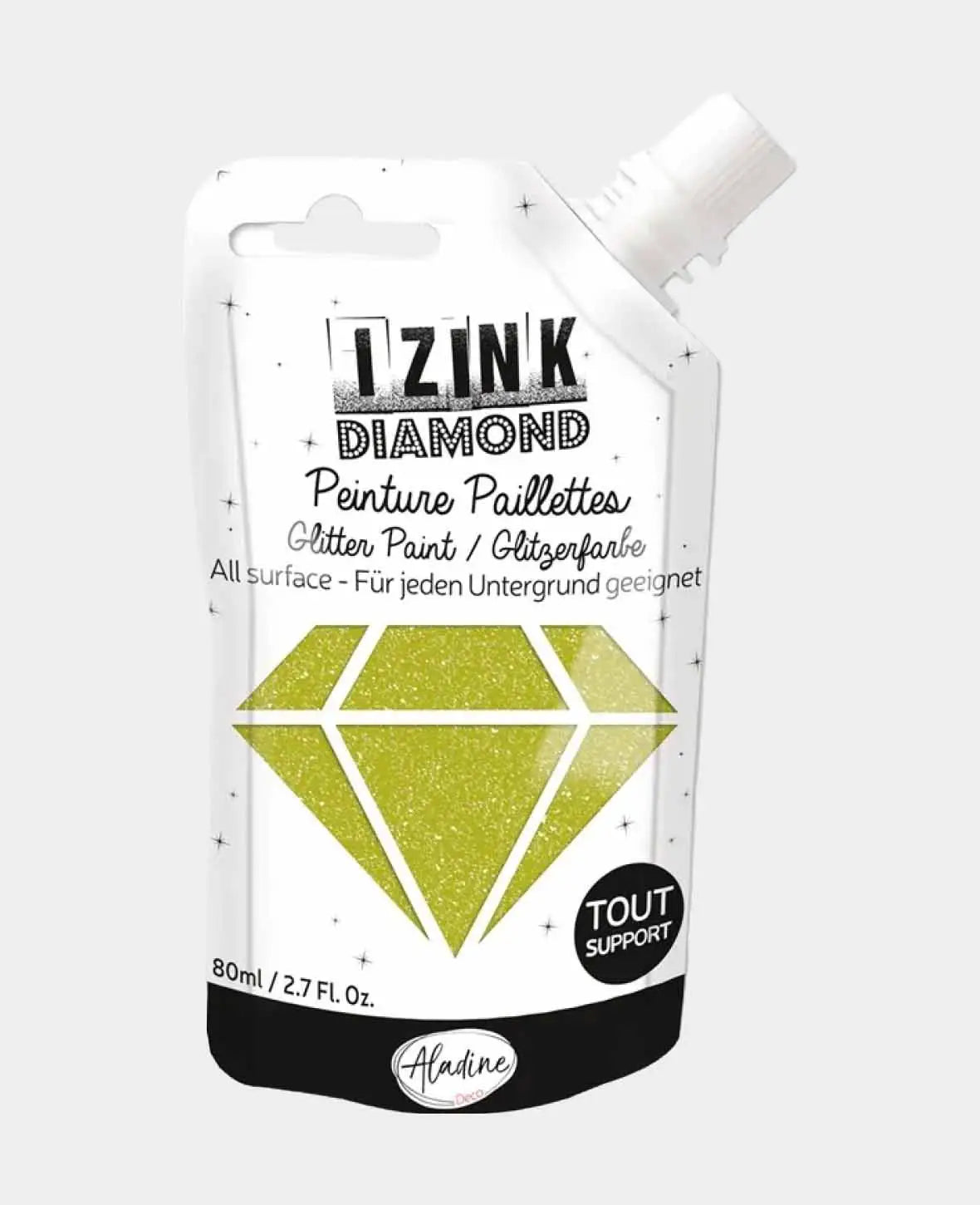 IZINK Diamond Glitzerfarbe, Hellgrün, 80 ml, 1 Stk.