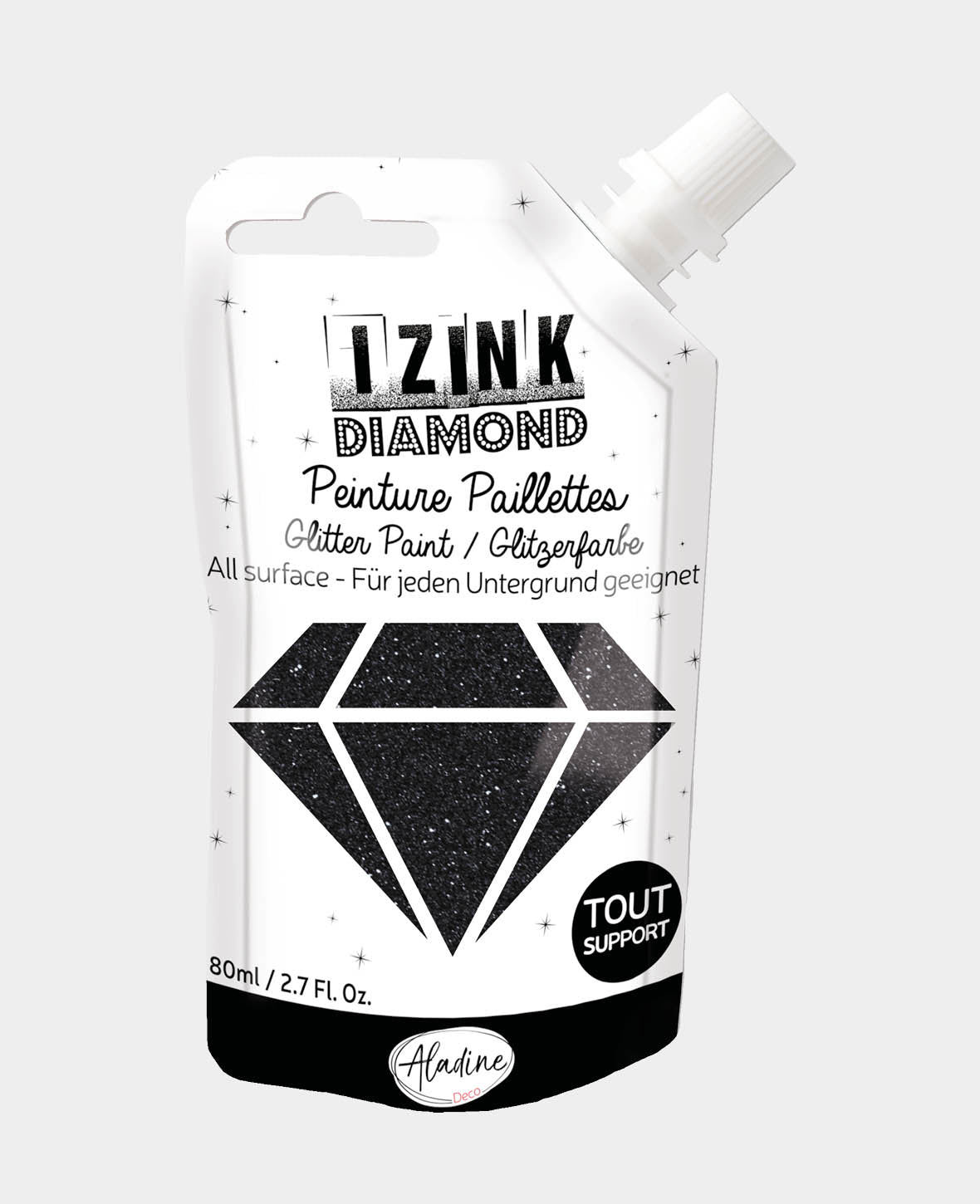 Peinture pailletée IZINK Diamond, noir, 80 ml, 1 pc.