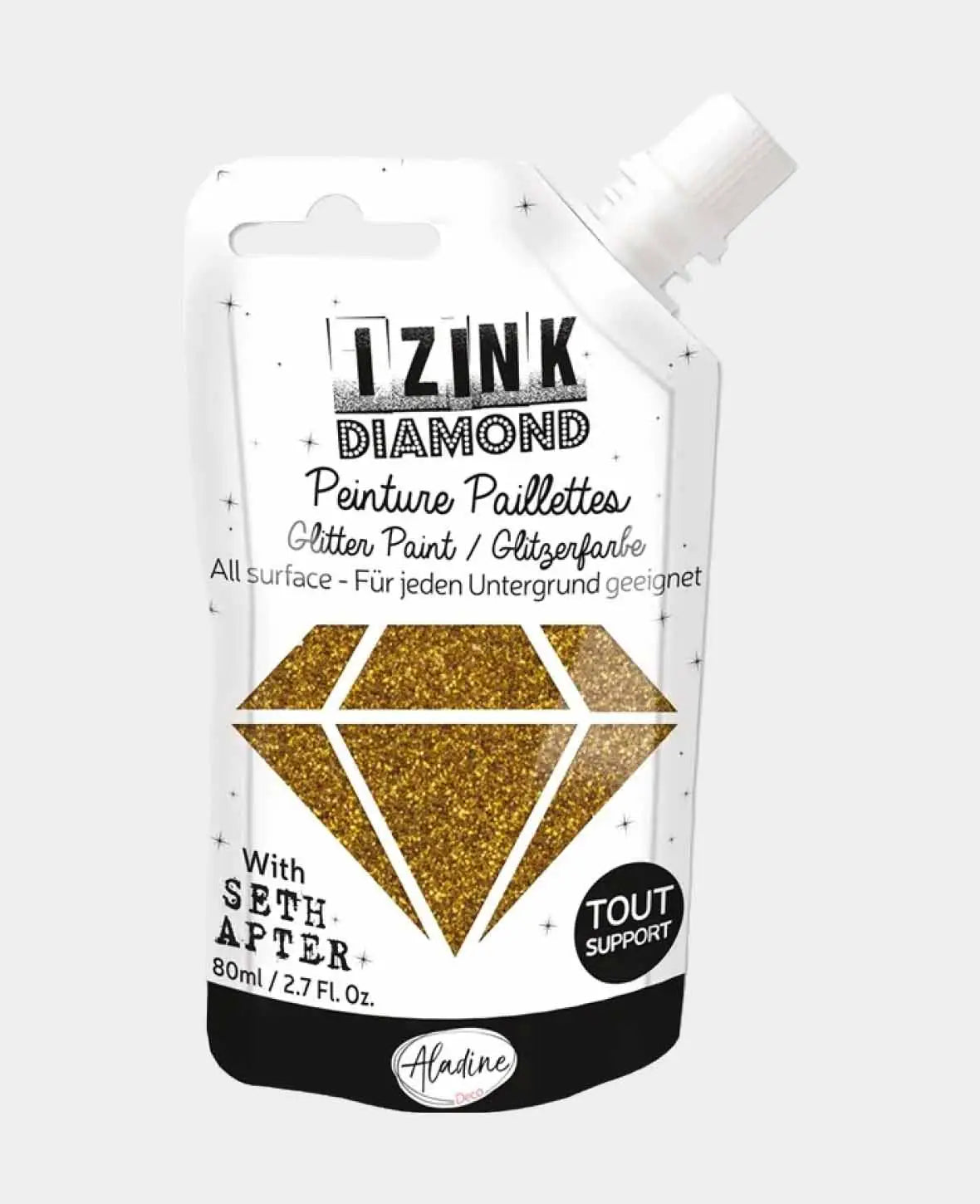 IZINK Diamond Glitter Paint, Gold Bronze, 80 ml, 1 pc.