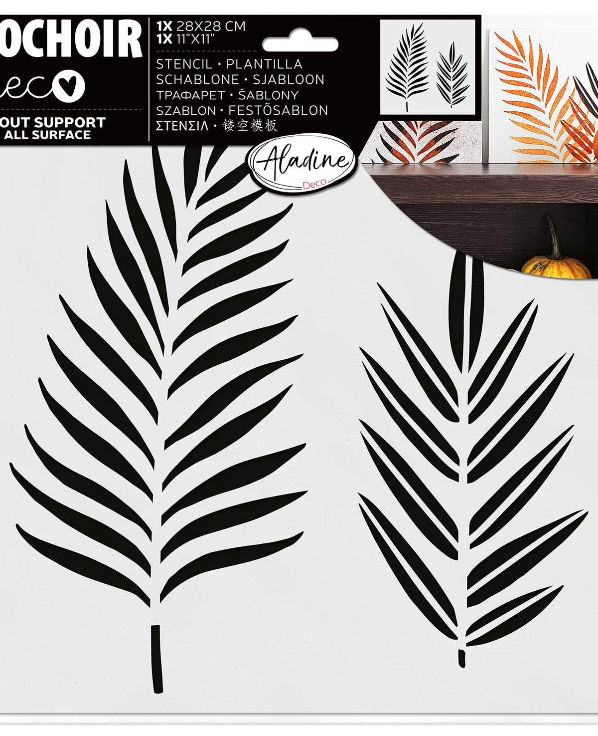 Pochoir feuilles tropicales