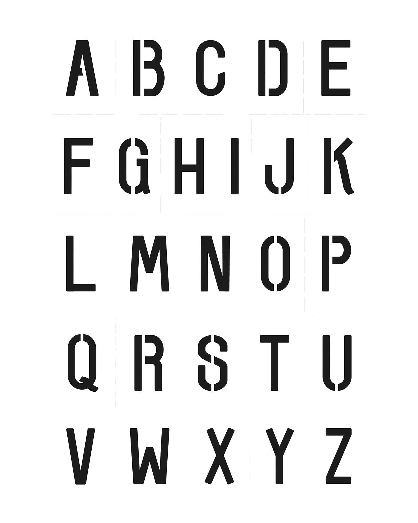 Gabarit alphabet 1