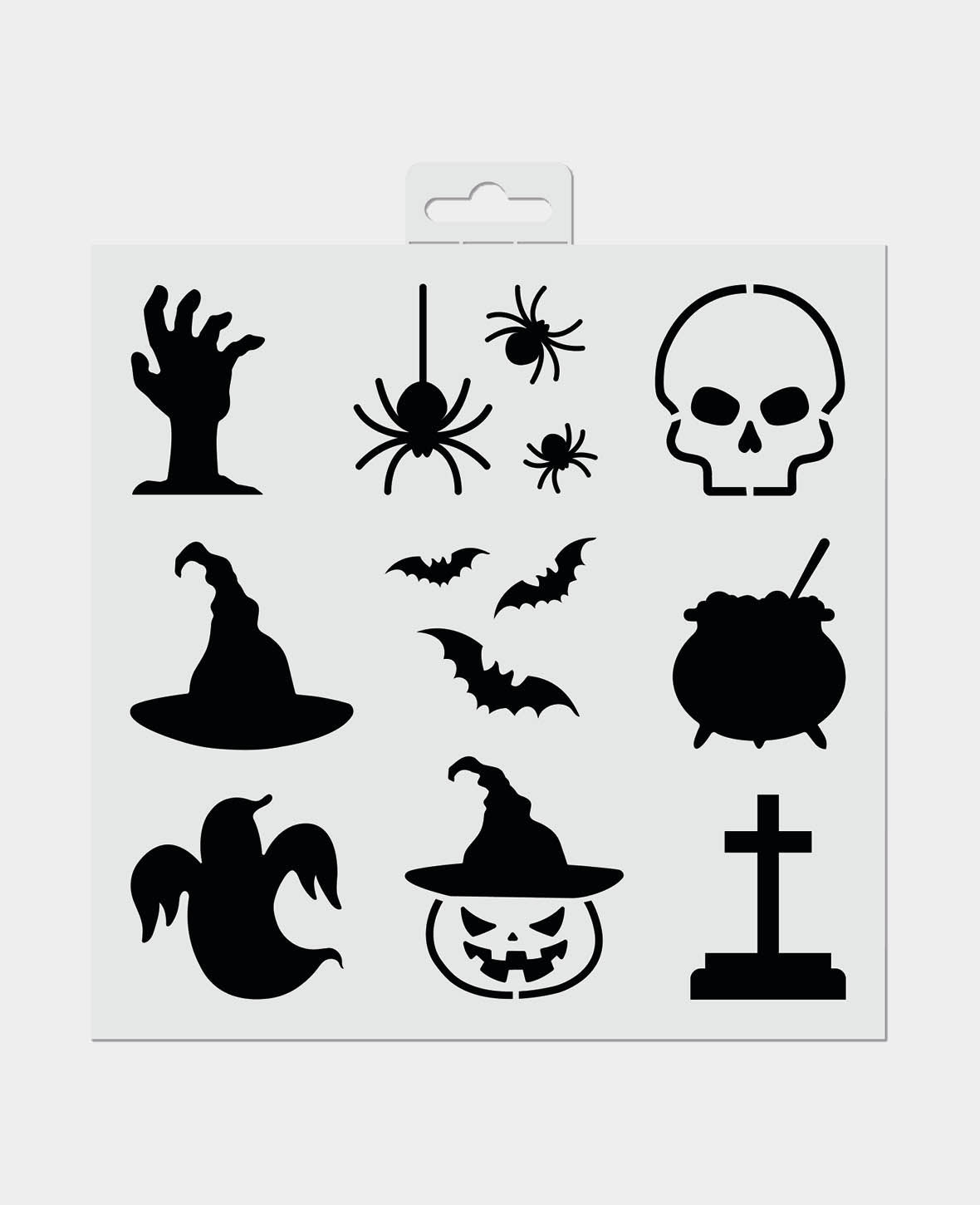 Gabarit Halloween, 20 x 0,1 x 20 cm, Blanc, 1 pièce.